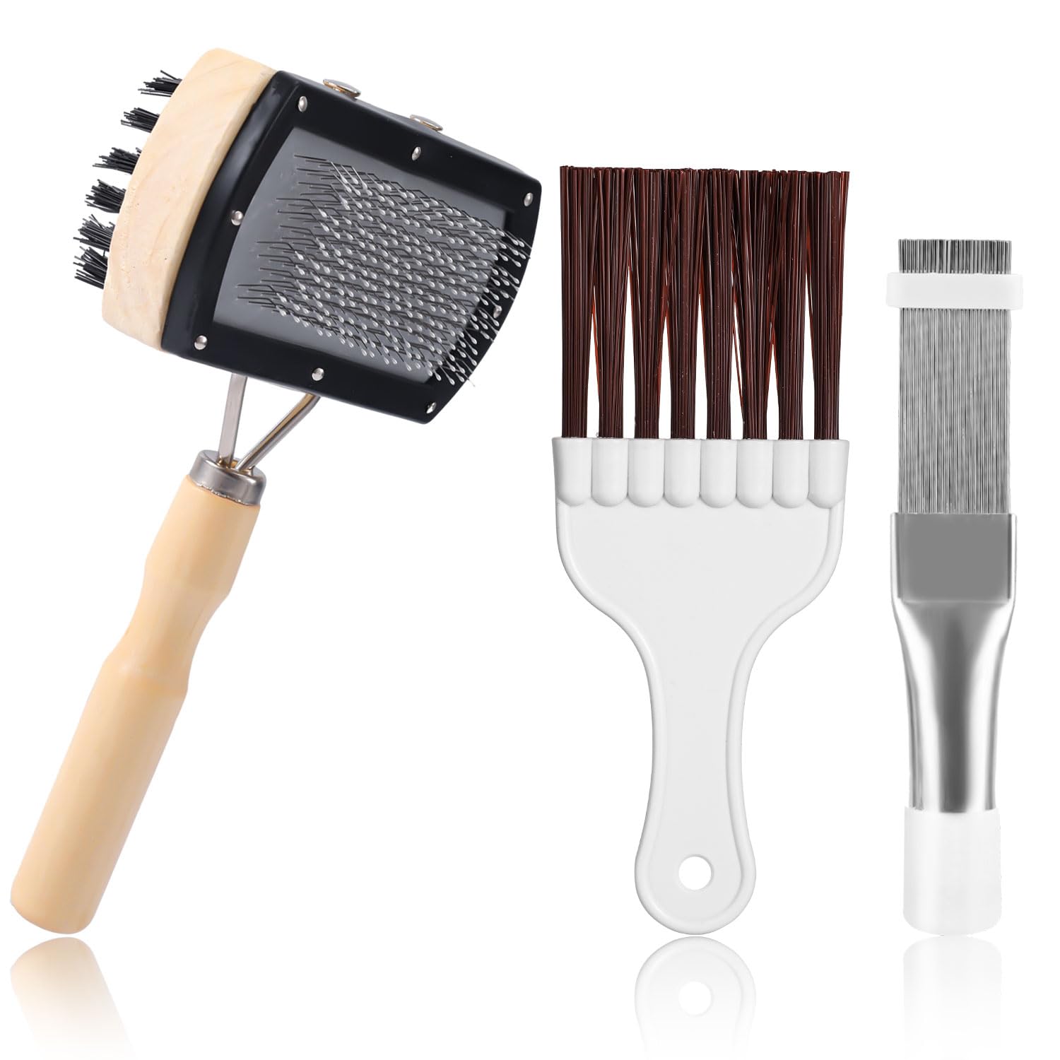 3pcs Air Conditioner Fin Cleaning Brush, Hvac Conditioner Condenser Cleaner Stainless Steel Refrigerator Coil Cleaning Brush AC 