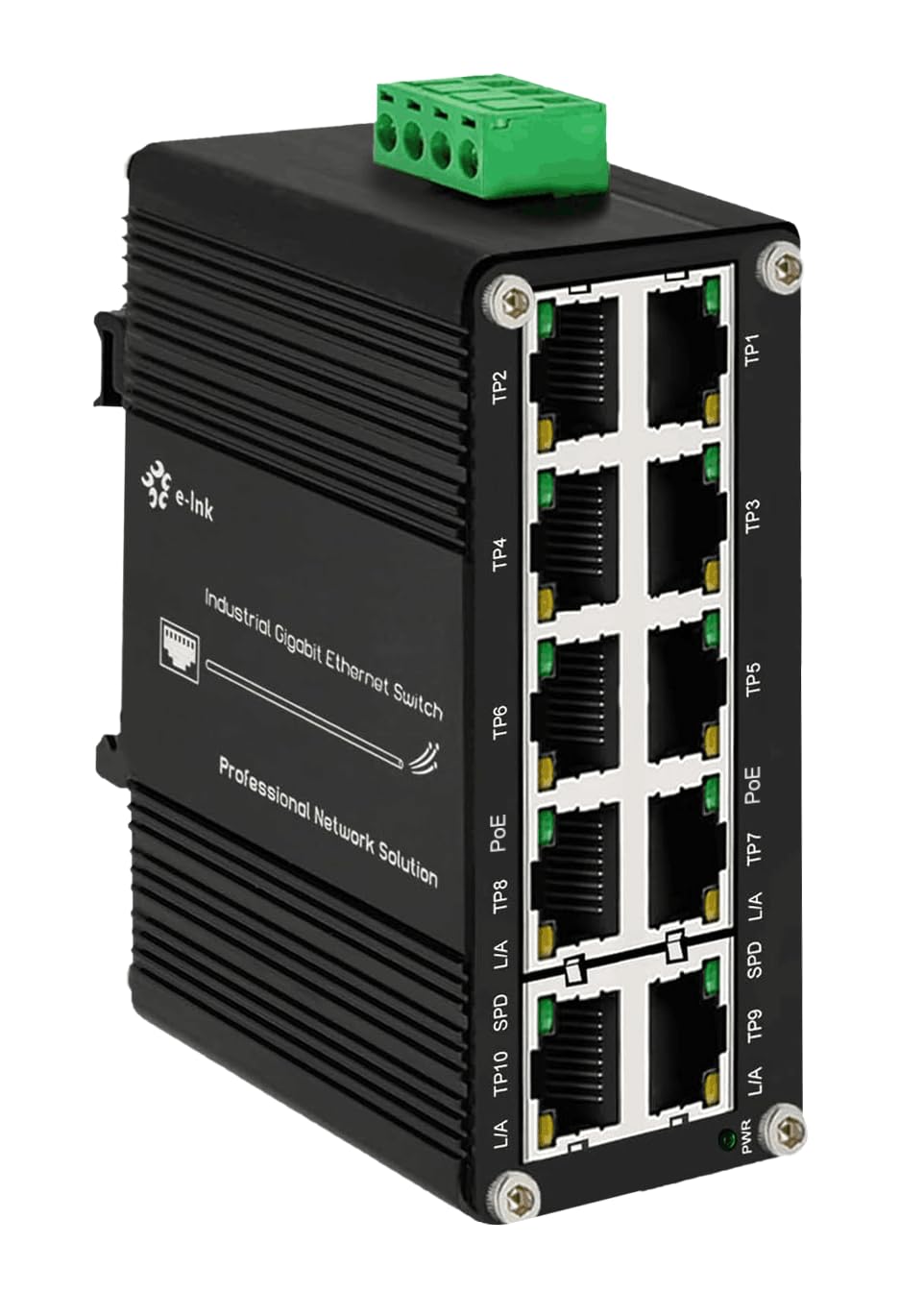 Mini Industrial 8 Port 10/100/1000T 802.3At Poe + 2 Port 10/100/1000T Din Rail Mount Compact Ethernet Switch, 48~57V Dc Unmanage