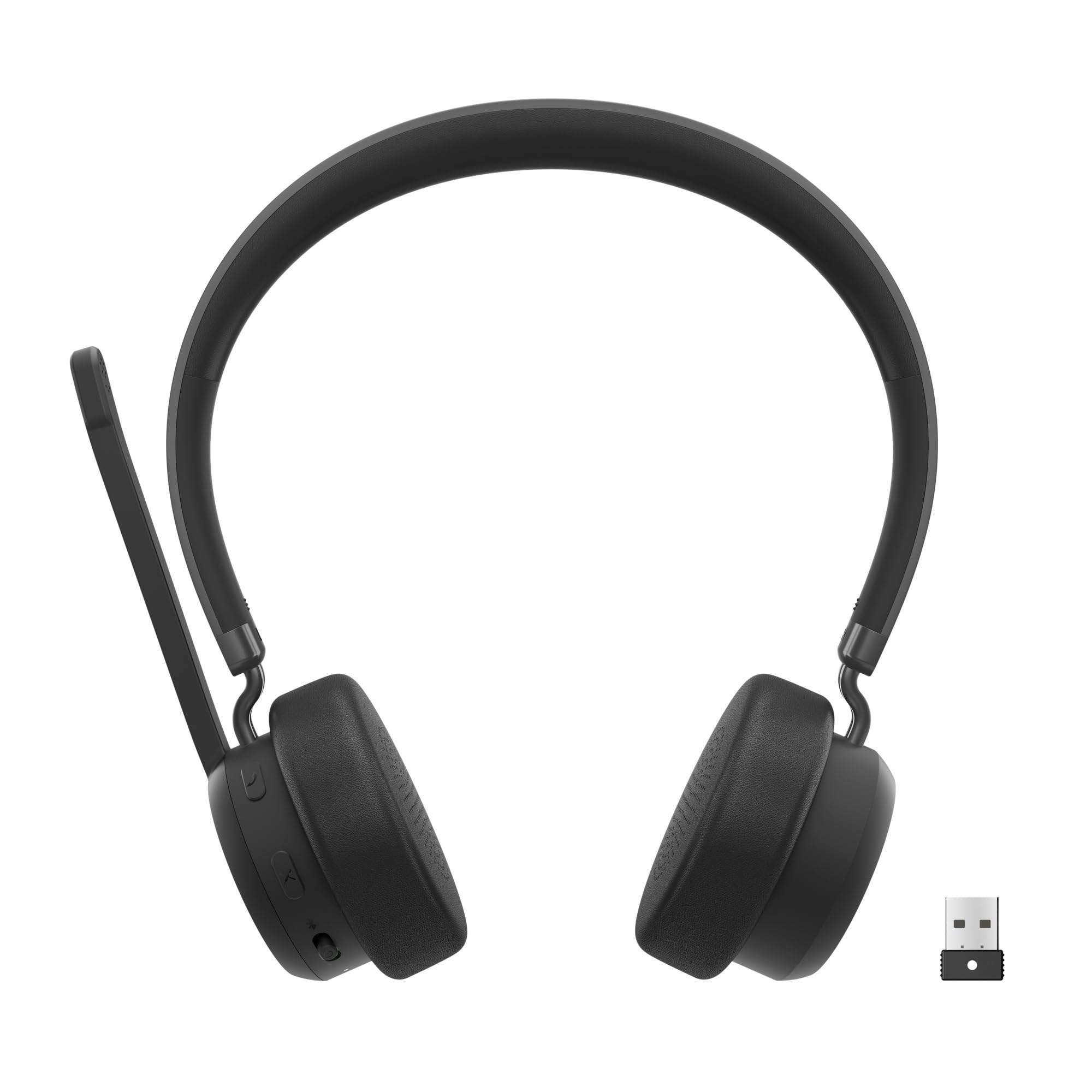 Lenovo Wireless VoIP Headset Teams Certified, Noise-Canceling Mic, Bluetooth 5.3 Multipoint, USB-A Receiver, 31-Hour Talk & 60-H