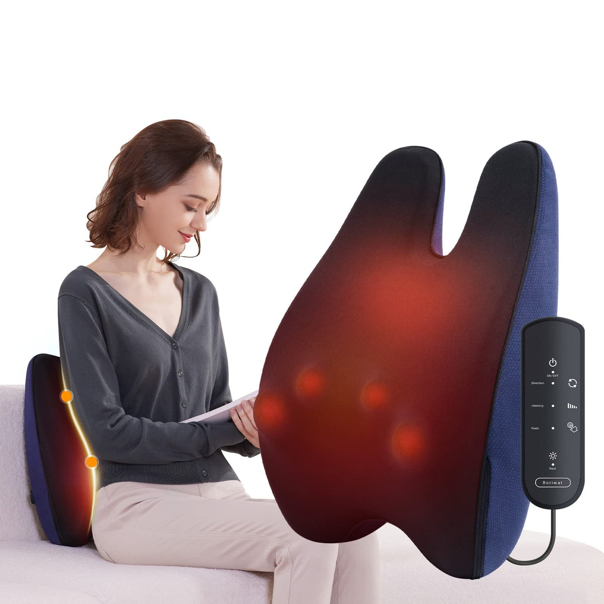 Back Massager With Heat, Shiatsu Neck And Back Massager For Pain Relief, Deep Tissue 3D Kneading Massage Pillow For Lower Back, 