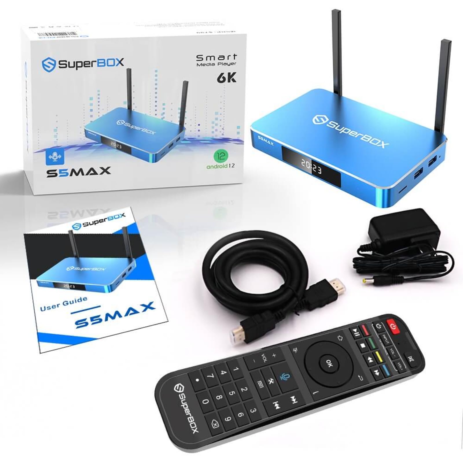 Newest S5 Max Android Smart Tv Box 6K Ultra Hd Built In Voice Control System