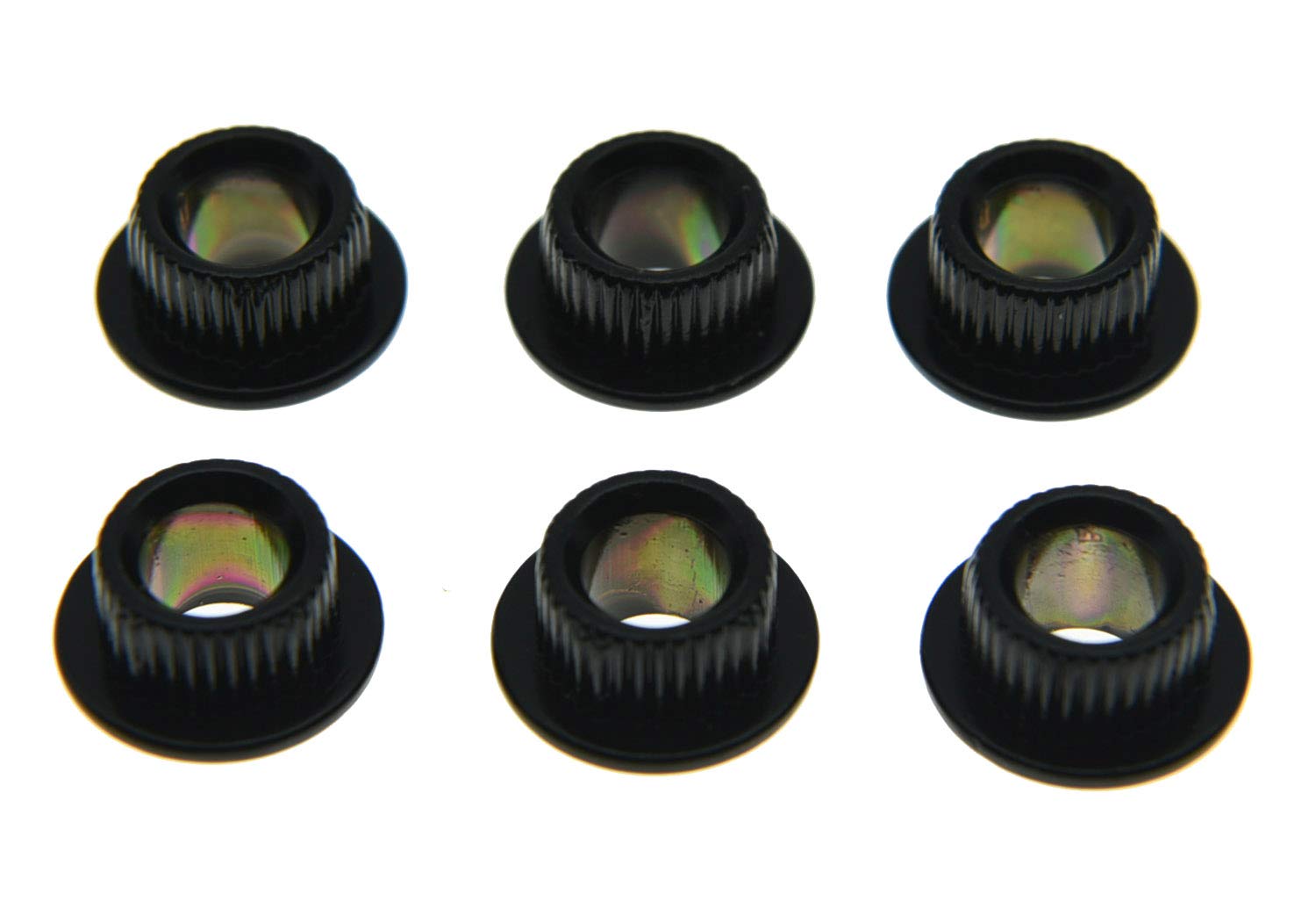 Kaish Metal Black 10Mm Vintage Guitar Tuning Keys Conversion Bushings Adapter Ferrules