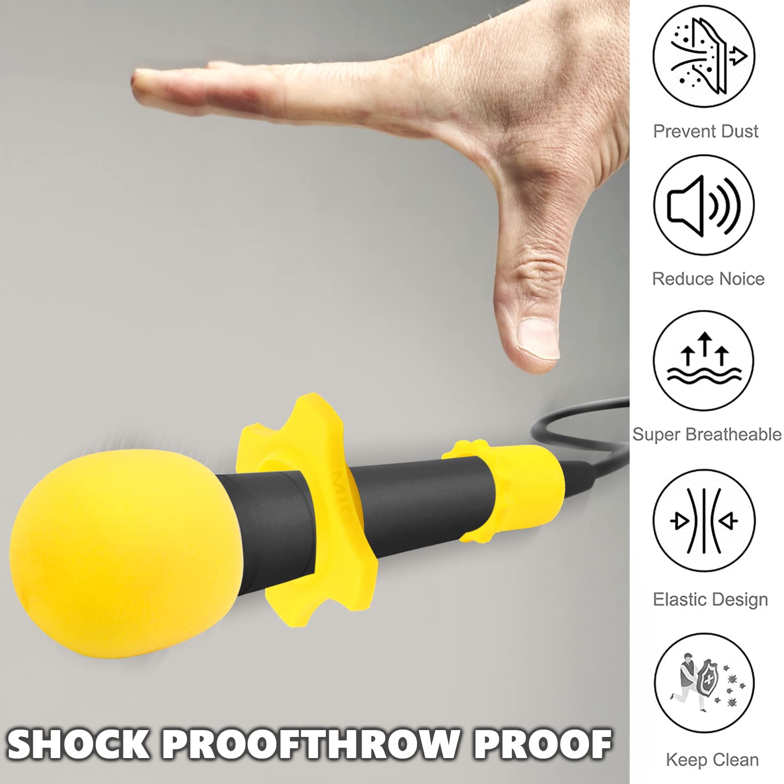 Flutesan 8 Set Shakeproof Wireless Handheld Microphone Protection Silicone Ring Anti Rolling Bottom Rod Sleeve Holder Windscreen