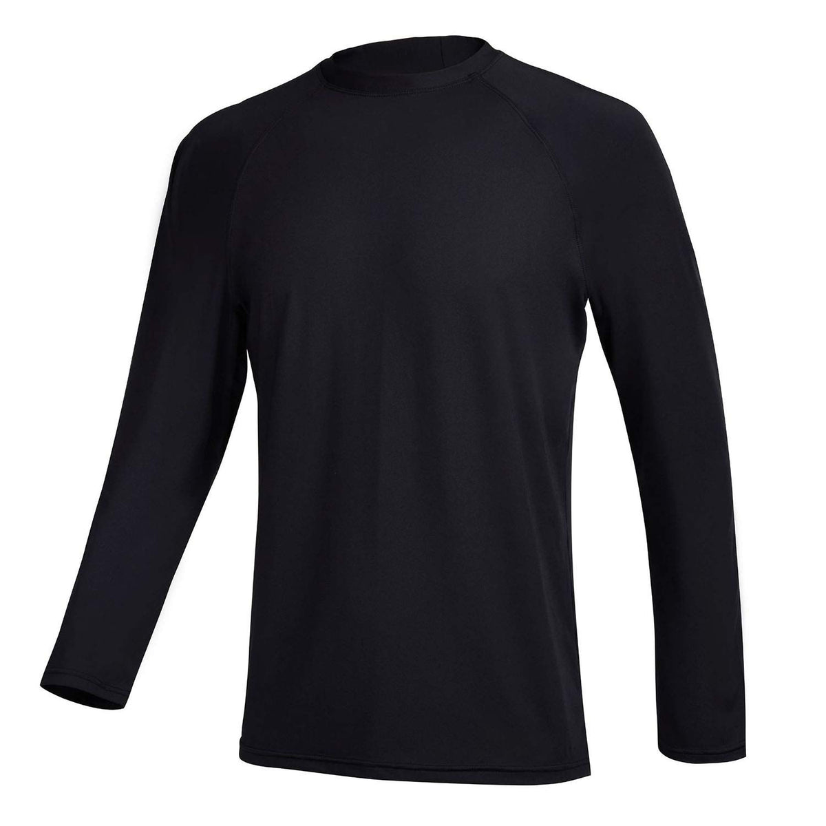 Mens Swim Shirts Rashguard Sun Shirt Upf 50 Uv Sun Protection Outdoor Long Sleeve T Shirt Swimwear Black S