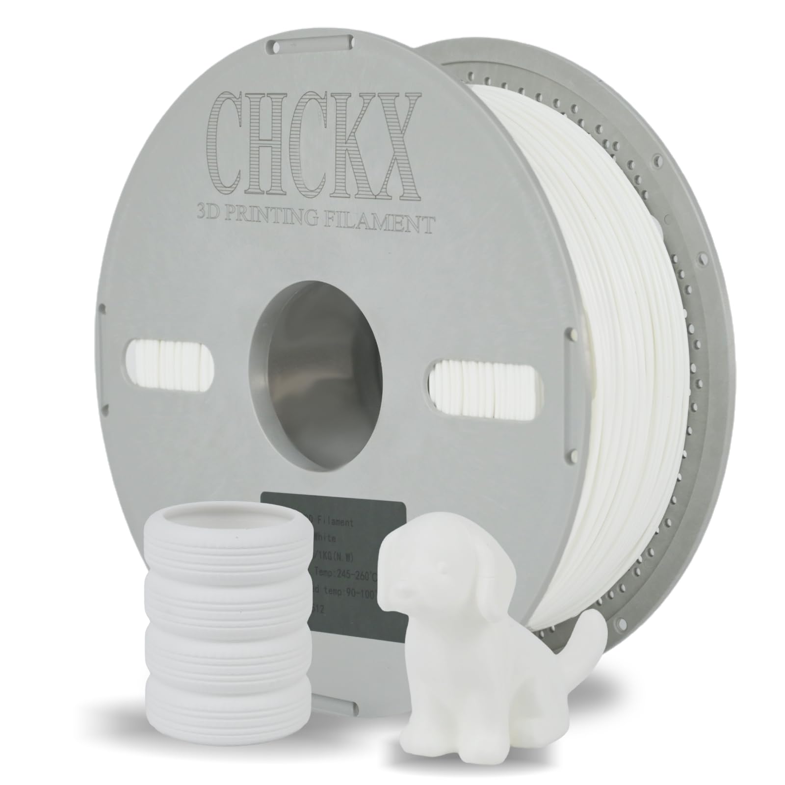 CHCKX PA6-GF 10% Glass Fiber Nylon Filament 1KG,Lower Abrasion Than Carbon Fiber, Heat Resistant to 135C, 1.75mm 3D Printing Fil