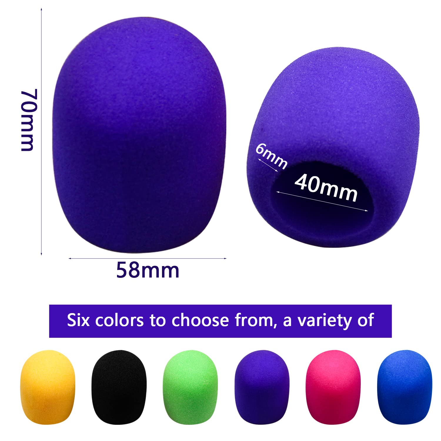 Microphone Cover Colorful Foam Mic Cover Washable Microphone Windscreen Microphone Covers Suitable For Most Standard Handheld Mi