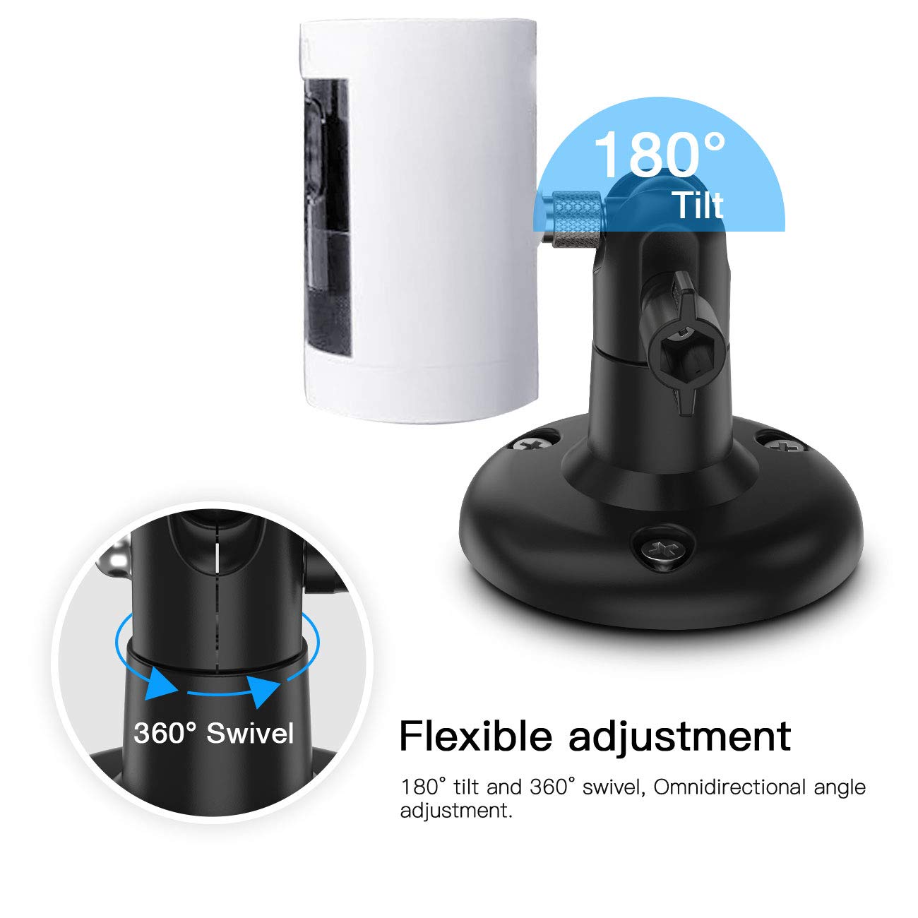 Tiuihu 360 Degree Adjustable Wall Mount For Stick Up Cam/Pro/Indoor Cam, Mounting Brackets Compatible With Any Security Camera W