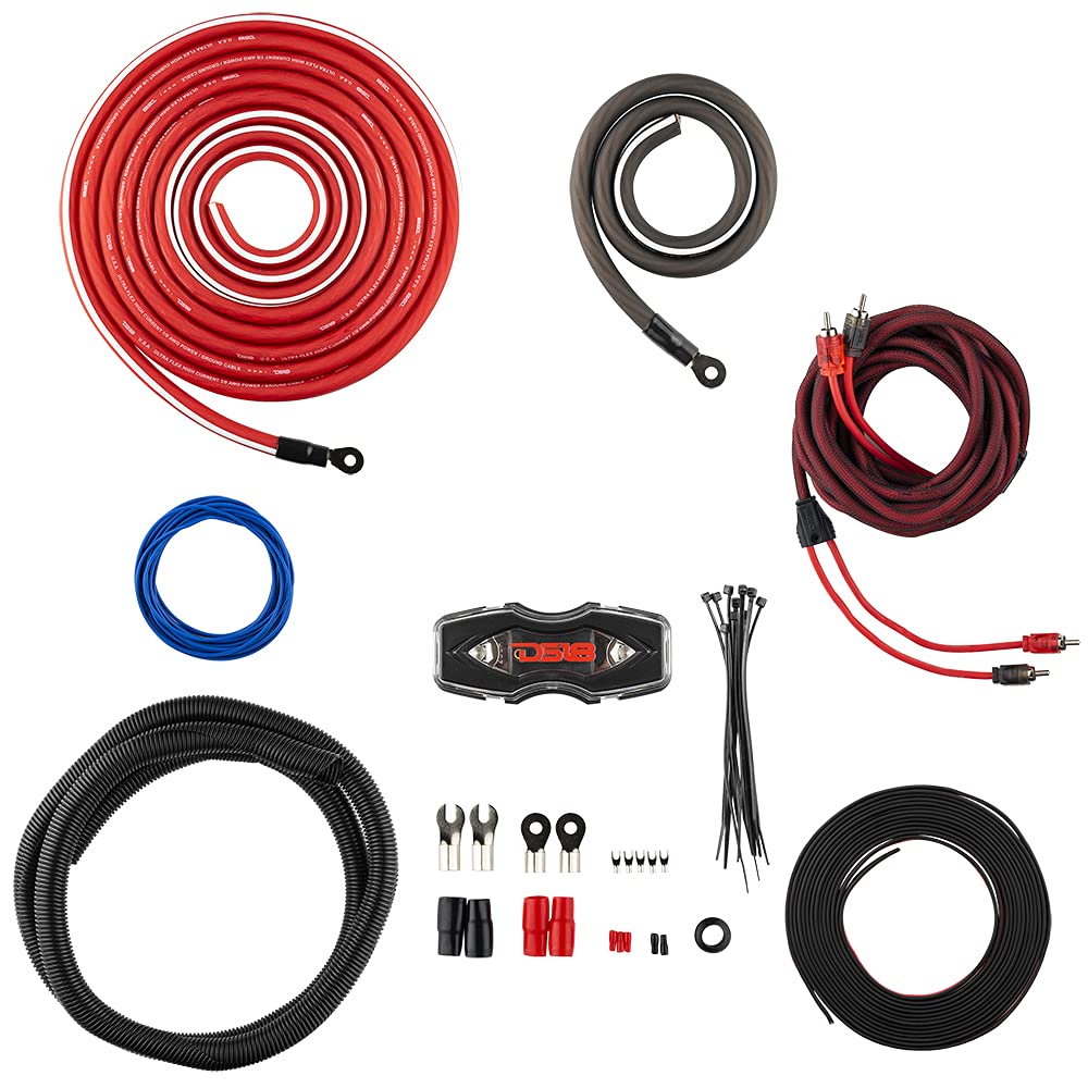 Ds18 Ampkit0 0 Gauge Cca Complete Amp Wiring Kit   Amplifier Install Wiring 1/0 Ga Amp Kit Pro Installation Cables Up To 3000 Wa