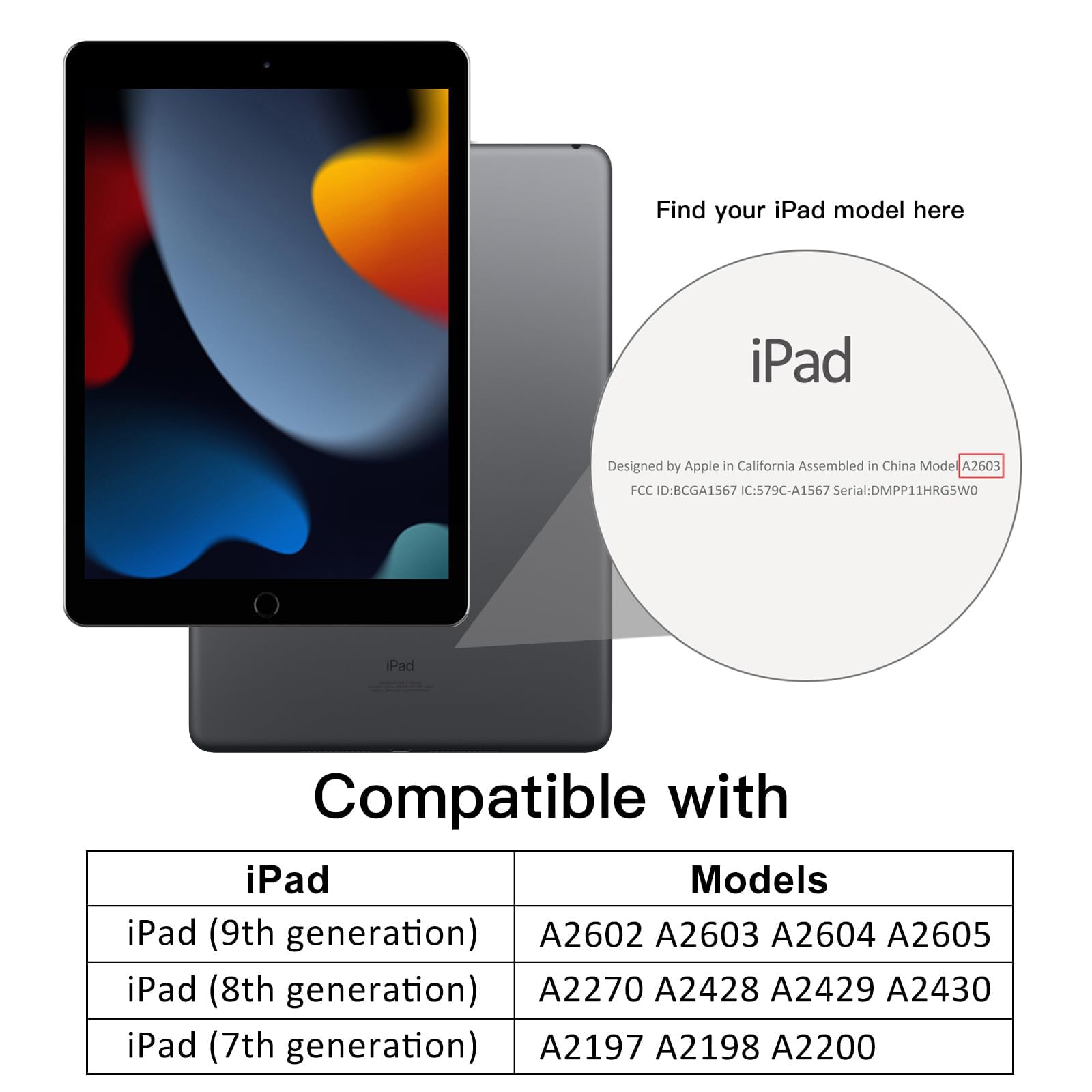 Jetech Case For Ipad 10.2-Inch (9Th/8Th/7Th Generation, 2021/2020/2019) With Pencil Holder, Clear Transparent Back Shell Slim St