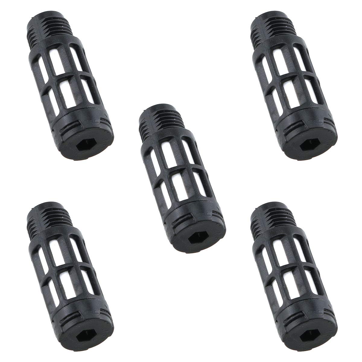 E Outstanding Noise Reducer 5Pcs 1/4Inch Npt Black Plastic Pneumatic Air Compressor Exhaust Muffler Silencer