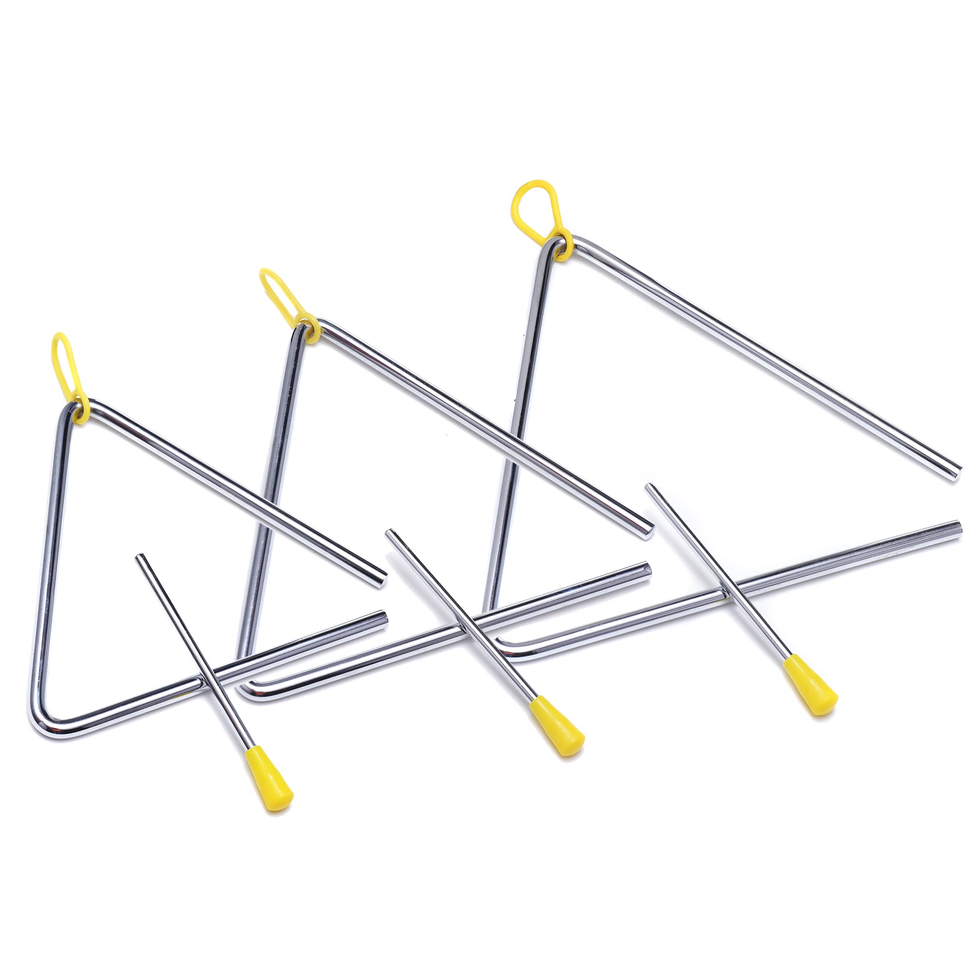 Triangle Instrument 3 Packs 6 7 8 Inch Percussion Instrument Set Hand Percussion Triangles With Striker