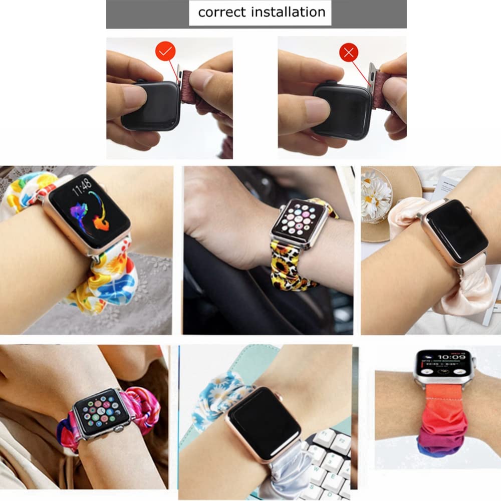 Tomcrazy Scrunchie Elastic Watchband For Apple Watch Band Series 8 7 6 5 4 3, Watch Band For Iwatch 49Mm 45Mm 41Mm 38Mm 40Mm 42M