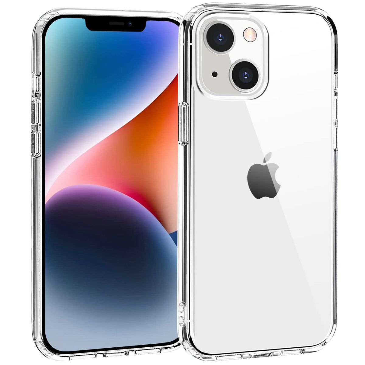 Tenoc Phone Case Compatible With Iphone 13 & Iphone 14, Clear Case Non Yellowing Protective Bumper Hard Back Cover For 6.1 Inch