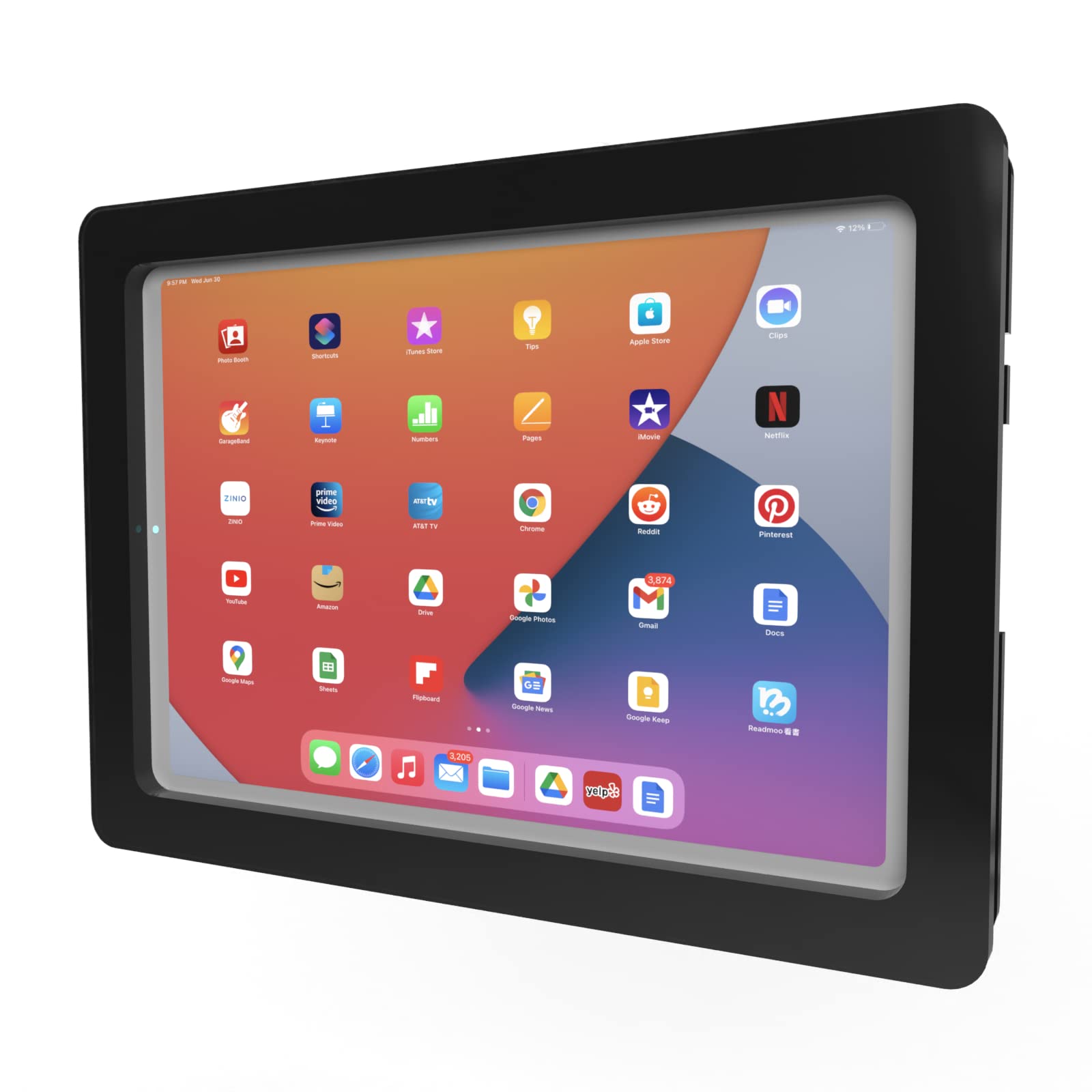 Tabcare Anti Theft Acrylic Vesa Enclosure For Apple Ipad Pro 11' 1St, 2Nd, 3Rd, 4Th Gen. With Free Wall Mount Kit & 90 Degree Angle Usb C Cable (Ipad Pro 11 1/2/3/4, Black)