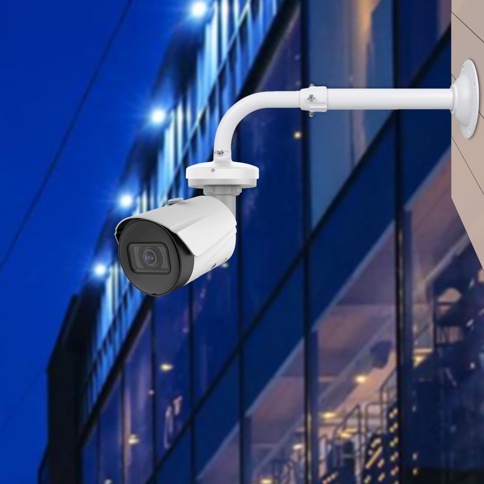 Witi Security Camera Mount Bracket 6 Inch Base,15.7Inch 23.6 Inch Extendable J Pole Compatible With Reolink Amcrest Ip Cameras,