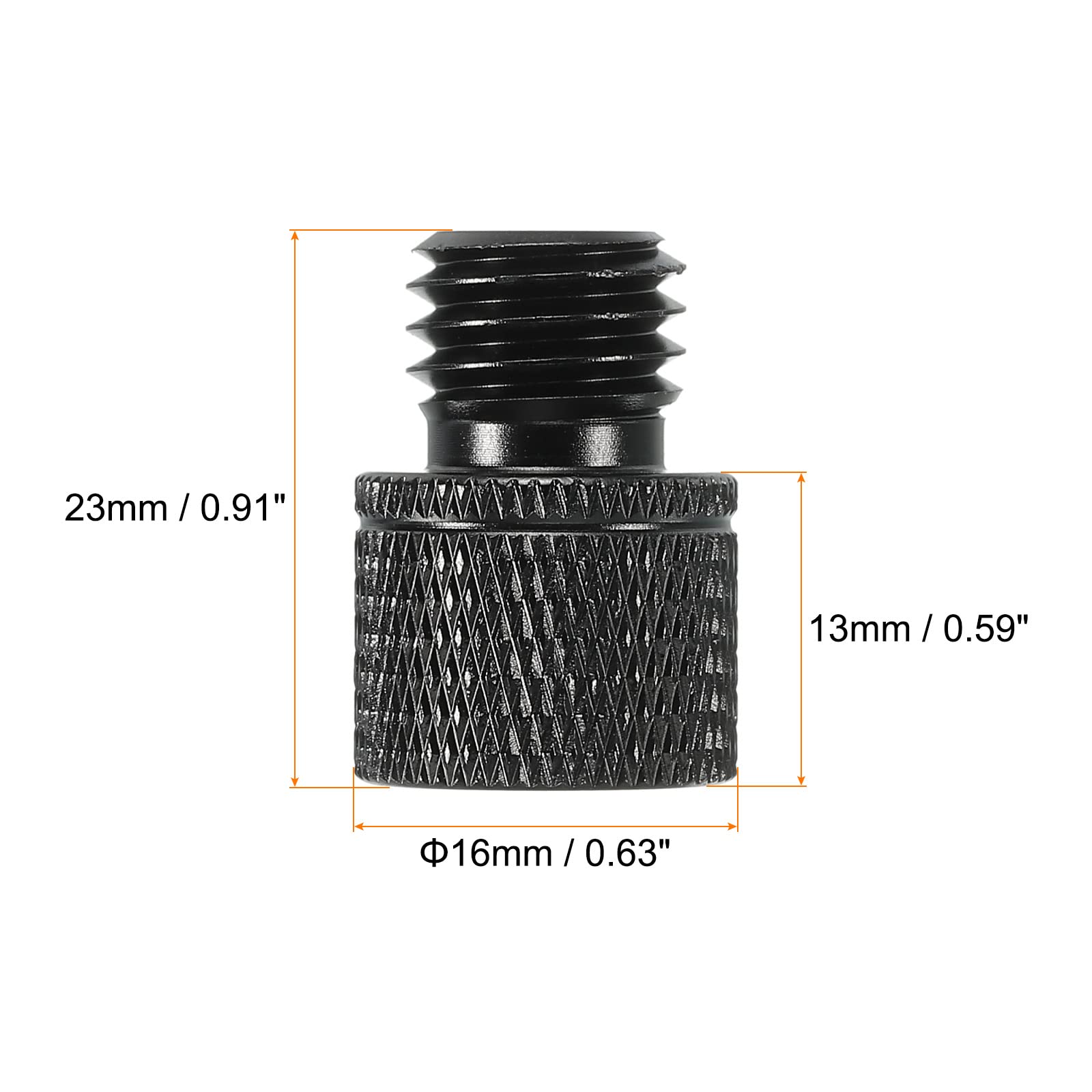 Meccanixity Mic Stand Adapter 1/4 Female X M12 Male Camera Screw Thread Adapter For Microphone Tripod Stand Black 2 Pack