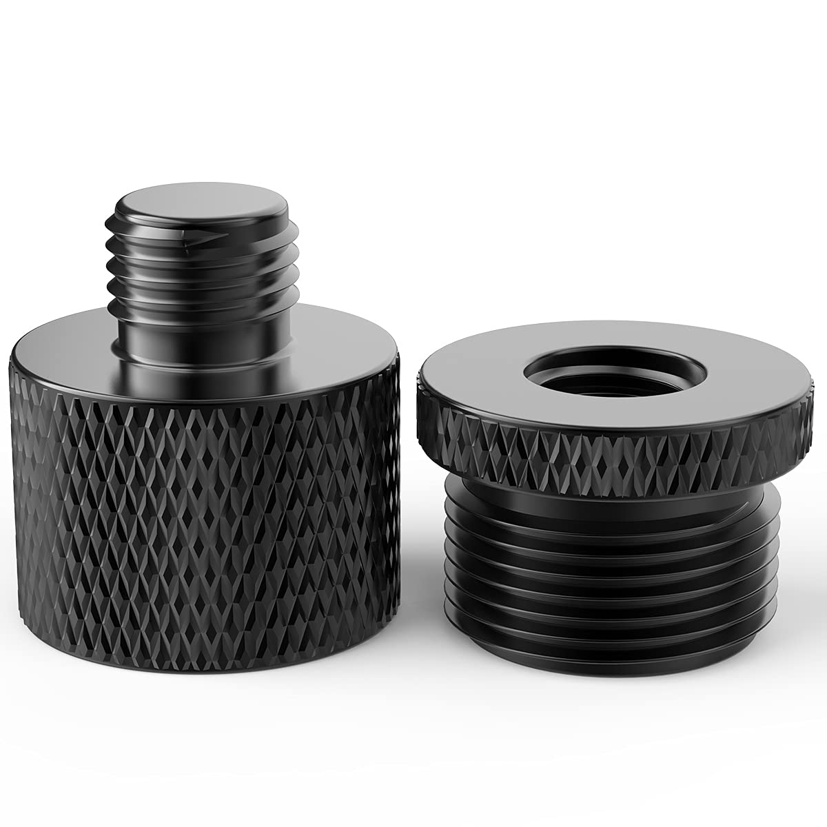 Mxtong Mic Stand Adapter 5/8 To 3/8 And3/8 To 5/8 Mic Screw Adapter Thread For Microphone Stand Mount To Camera Tripod Adapter 2