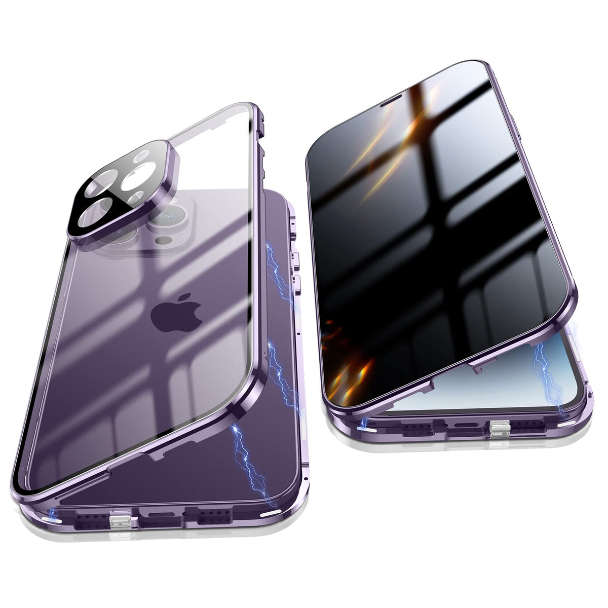 Anti Peeping Case For Iphone 14 Pro (6.1''), Jonwelsy 360 Degree Front And Back Privacy Tempered Glass Cover, Anti Spy Screen, A