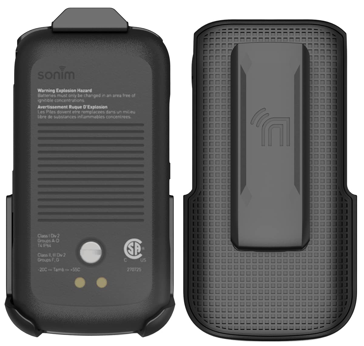 Holster For Sonim Xp3 Plus Flip Phone, Nakedcellphone Black [Rotating/Ratchet] Belt Clip Holder Case With Secure Latch For T Mob