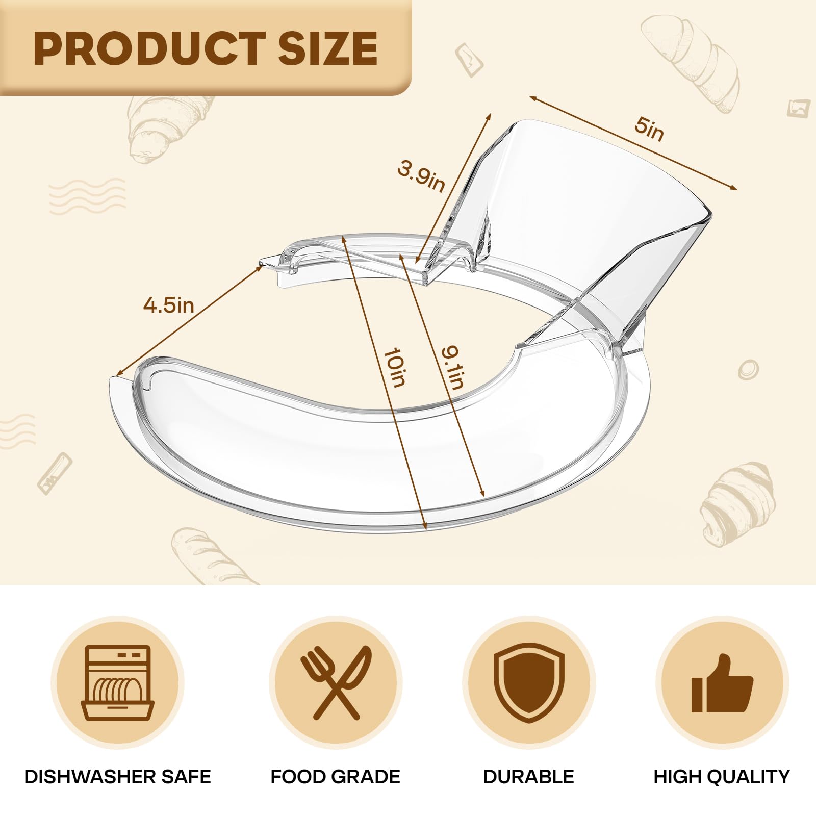 Ksmblps Pouring Shield For Kitchenaid, Splash Guard For Kitchenaid 5.5 8 Quart Bowl Lift Stand Mixer And Stainless Steel Mixer B