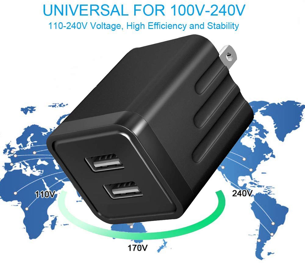 Iphone Fast Charger,Iphone Charger Fast Charging 2Pack Dual Port Usb Wall Chargers Block Adapter Plug Long 6Ft Fast Charging Lig