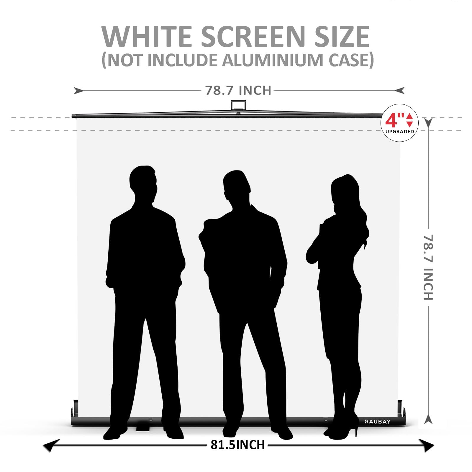 ?Wider Style? Raubay 78.7 X 78.7In Large Collapsible White Backdrop Screen Portable Retractable Panel Photo Background With Stan