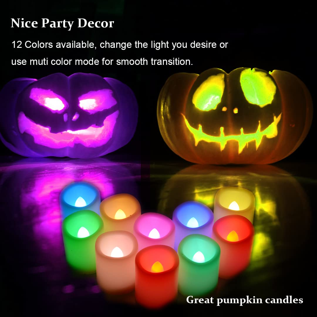 Colored Flameless Votive Candles With Timer Color Changing Led Tea Light,Battery Operated Rgb Votive Candles,Rainbow Tealights F
