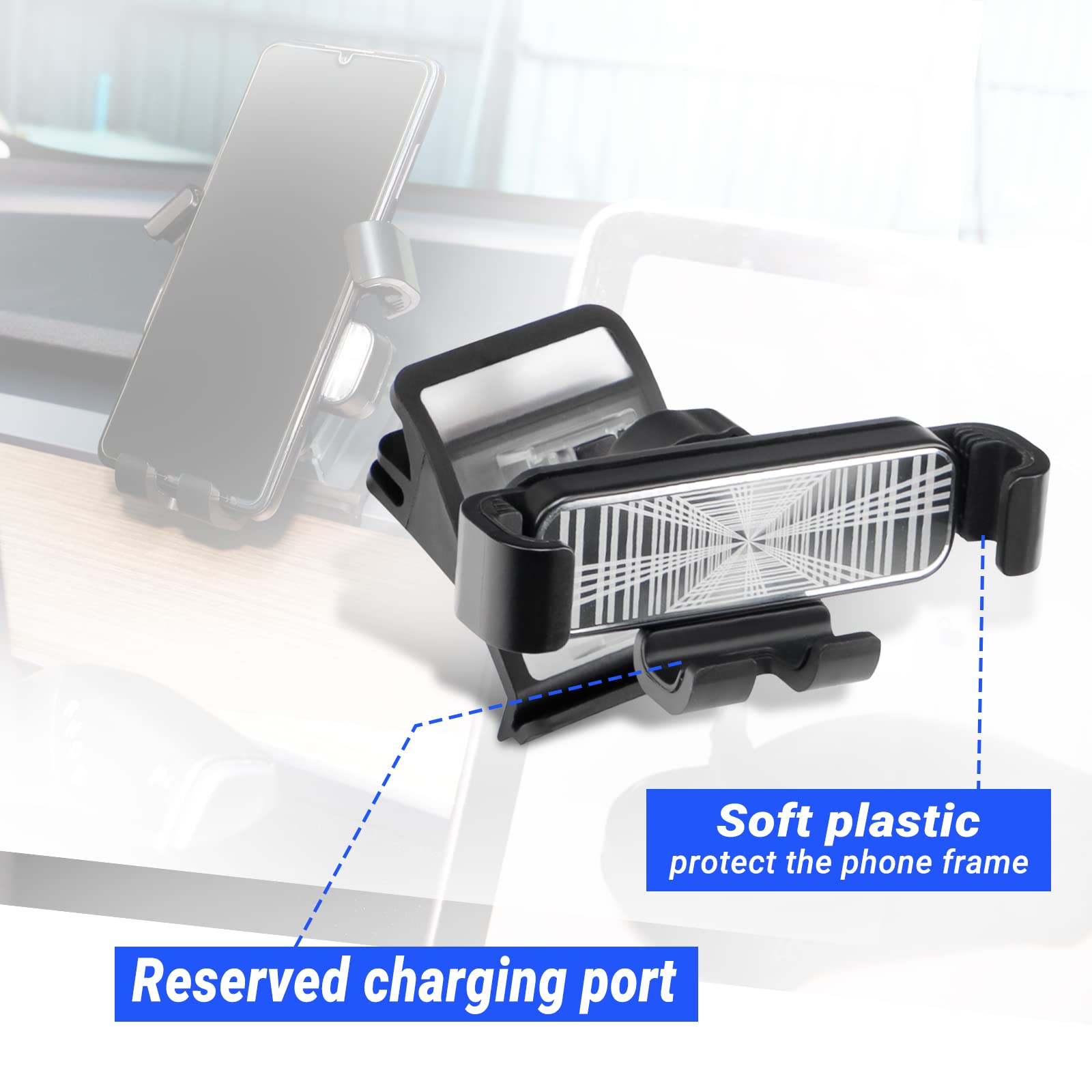 Klutchtech Car Phone Holder For Model 3/Y Phone Mount Dashboard Phone Holder Fits 4 7Inch Phones For Model 3/Y Accessories 2016 2023