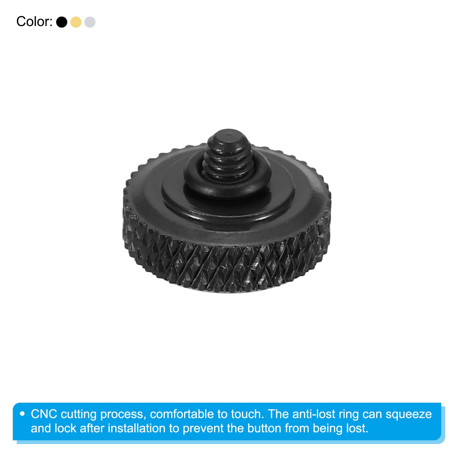 Patikil Camera Shutter Button, 3 Pack Soft Shutter Release Button Pure Copper Camera Button Carved, Silver Black Golden For Niko