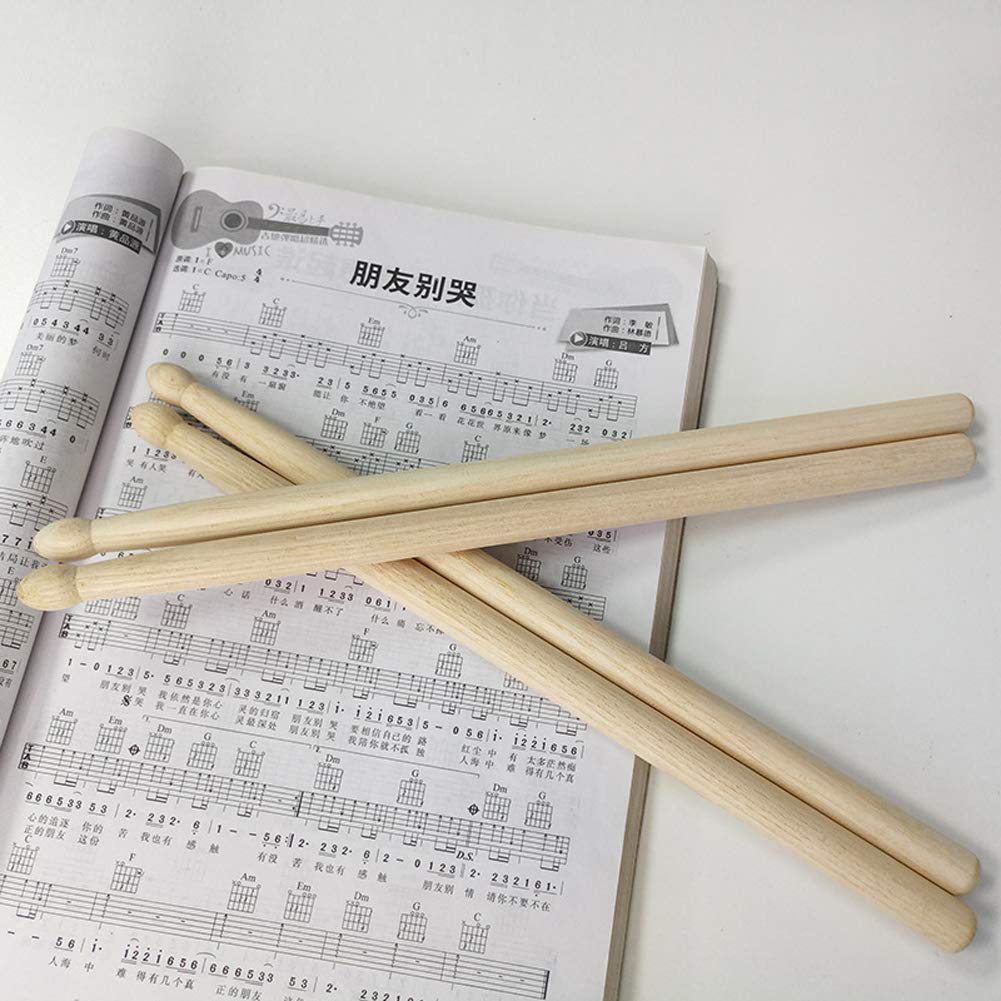 3 Pairs Of (6Pcs) Wooden Drum Sticks Hard Maple Drumsticks Accessories Percussion Instruments Kids/Student/Beginners Wood Tip Ma