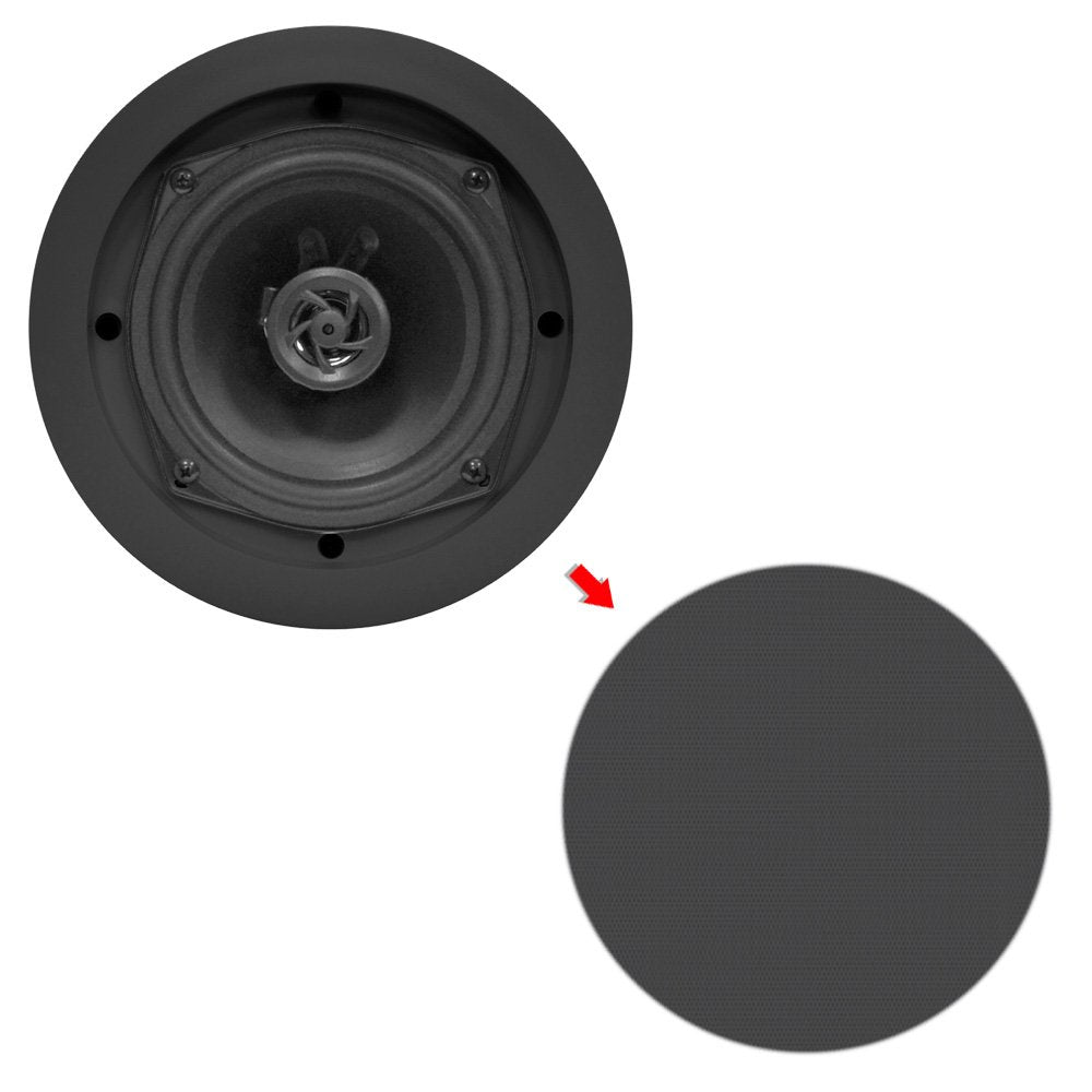Pyle Ceiling Wall Mount Speakers   5.25    Pair Of 2 Way Midbass Woofer Speaker 1'' Polymer Dome Tweeter Flush Design W/ 80Hz