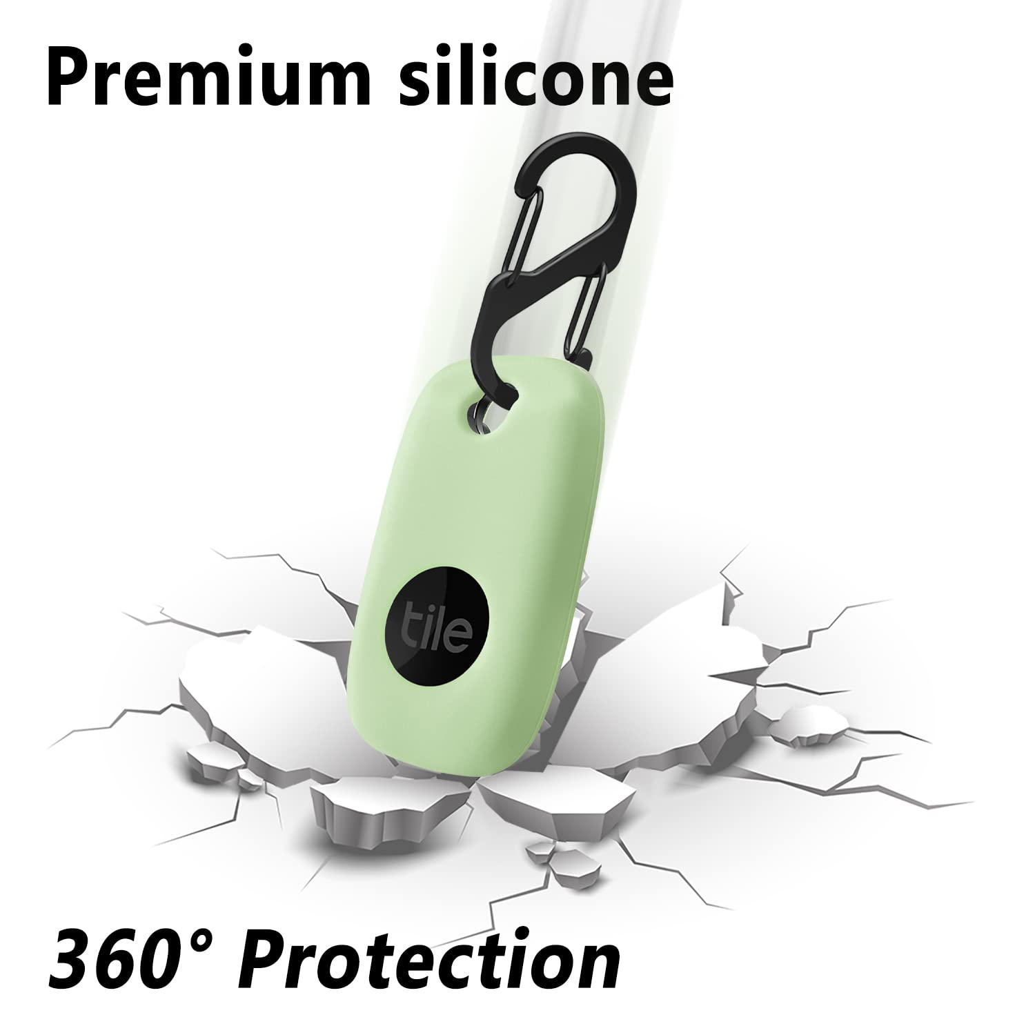 Geiomoo Silicone Case Compatible With Tile Pro 2022, Protective Cover With Carabiner (Luminous Green)