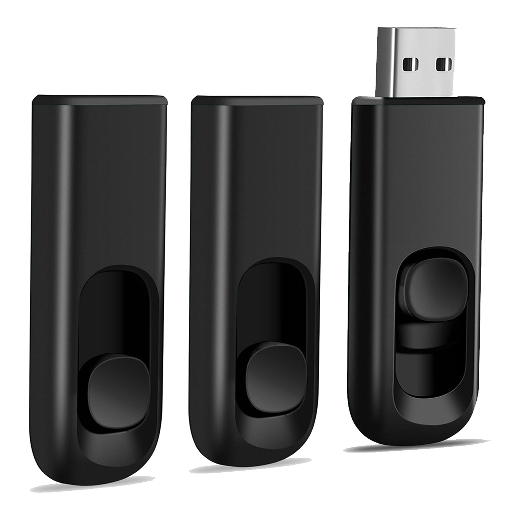 Makactua 3 Pack 16Gb Usb Flash Drive, Usb 2.0 Memory Stick Thumb Drive Pen Drives Jump Drive For Data Storage Black
