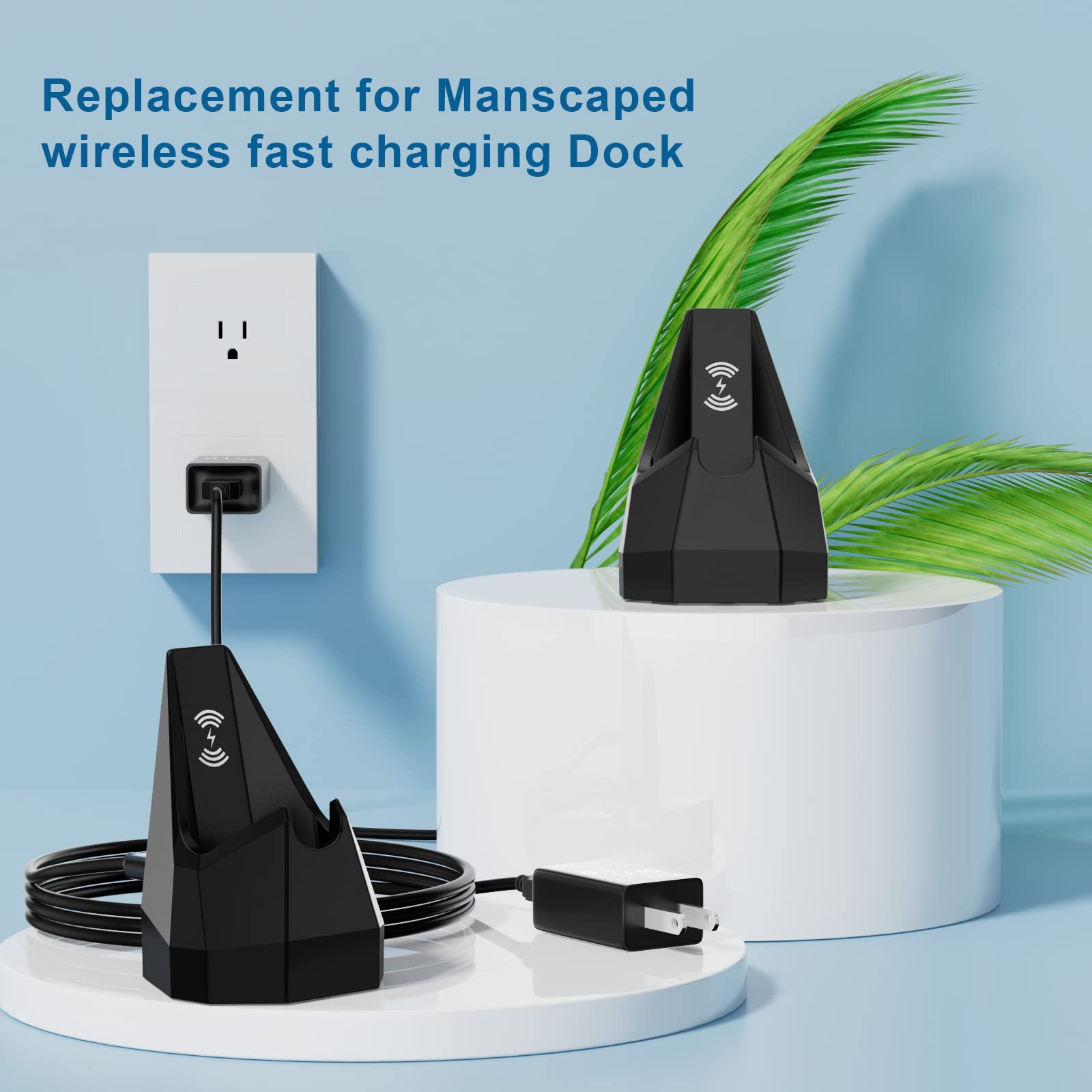 Replacement Manscaped 4.0 Charging Dock With Ac Adapter, Manscaped Wireless Charging Dock, Fit For Manscaped The Lawn Mower 4.0