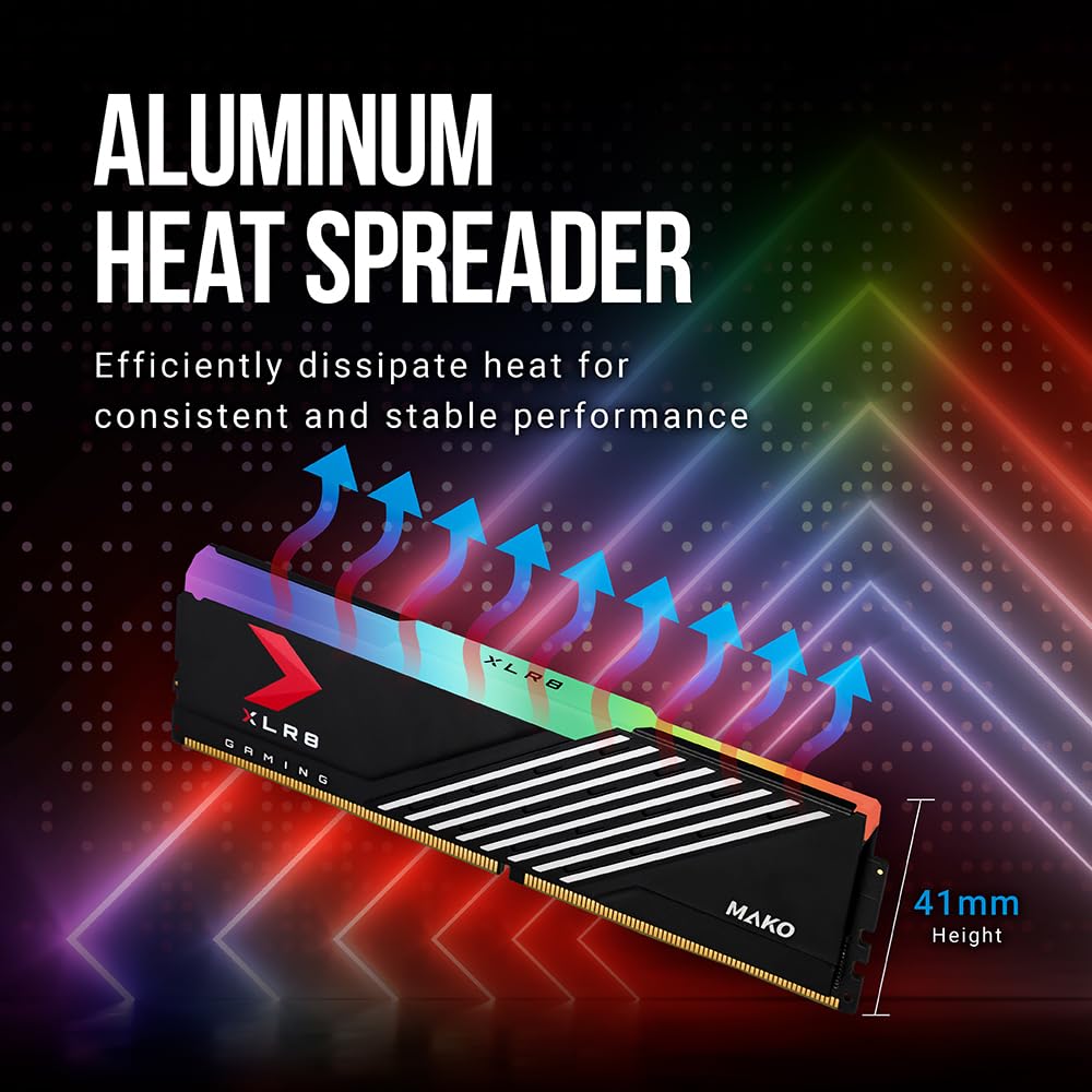 Pny 32Gb(2X16Gb) Xlr8 Ddr5 6000Mhz Cl40 Rgb Desktop Memory Kit