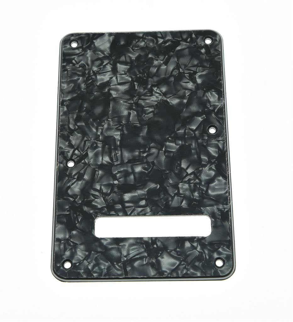 KAISH ST/Strat Style Standard Guitar Back Plate ST Tremolo Trem Cover for USA Strat/Stratocaster Black Pearl