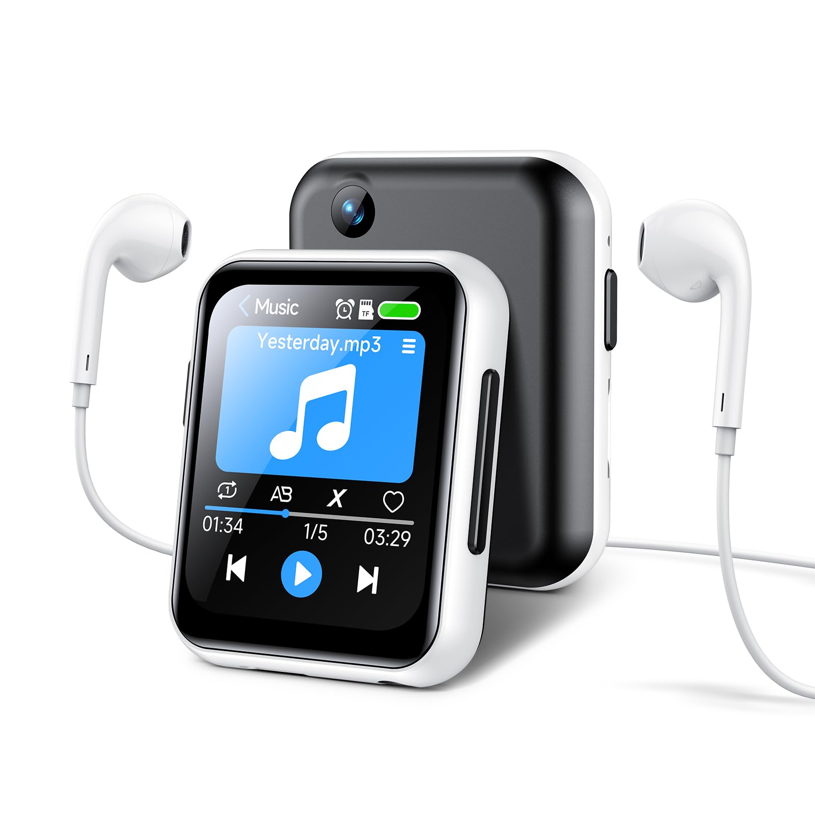 Mp3 Player With 128Gb Tf Card, Bluetooth 5.4 Lossless Sound Audio Player, 2'' Touch Screen Portable Music Player With Speaker, V