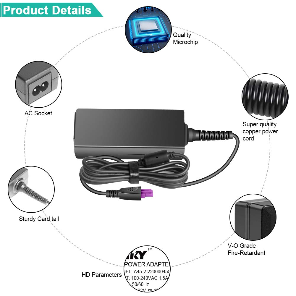 Hky 22V Ac Adapter Compatible With Hp Printer 0957 2403 0957 2385 Hp Deskjet 1010 1012 1510(Not Psc 1510) 1512 1513 1514 1518 25