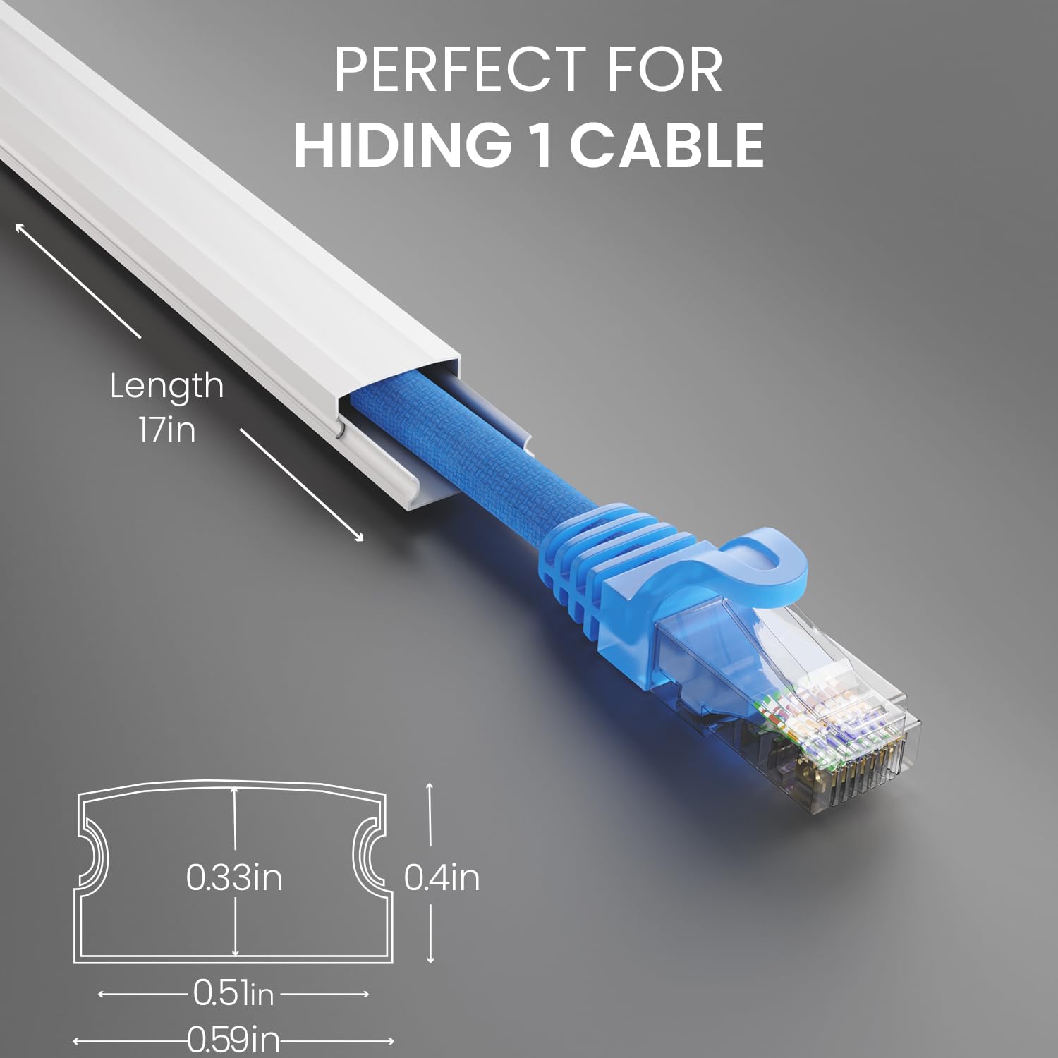Eveo Cord Hider, 300    Cable Hider, One Cord Covers For Wires On Wall, Cable Raceway Cord Hider Wall, Cable Cover, Wire Covers