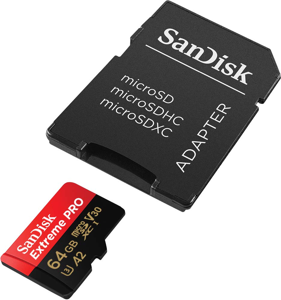Sandisk 64Gb Extreme Pro Microsd Uhs I Card With Adapter C10, U3, V30, A2, 200Mb/S Read 90Mb/S Write Sdsqxcu 064G Gn6Ma
