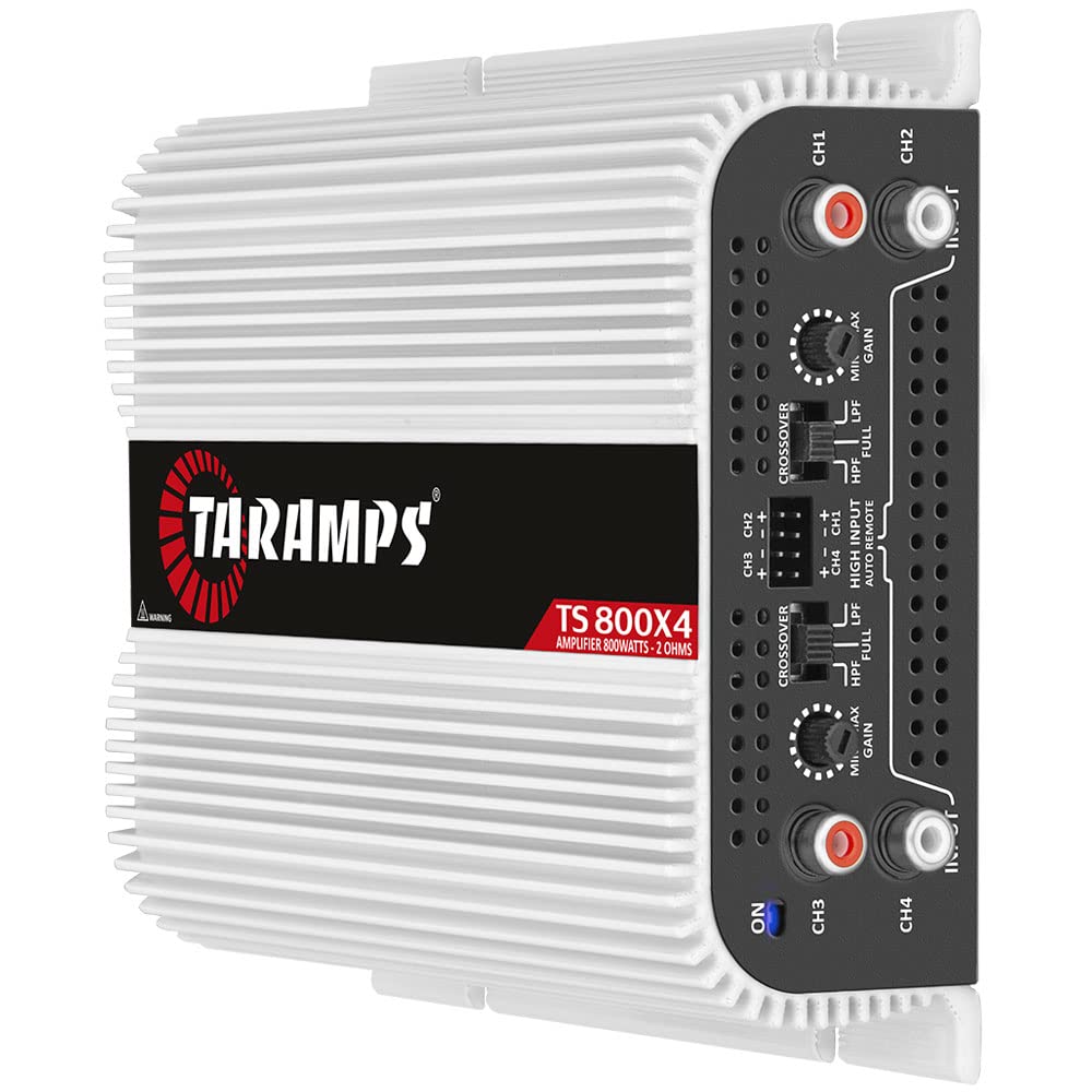 Taramps Ts 800X4 2 Ohms 4 Channels High Level Individual Input, 800 Watts Rms Full Range, Rca Inputs Crossover High/Low Pass, Br