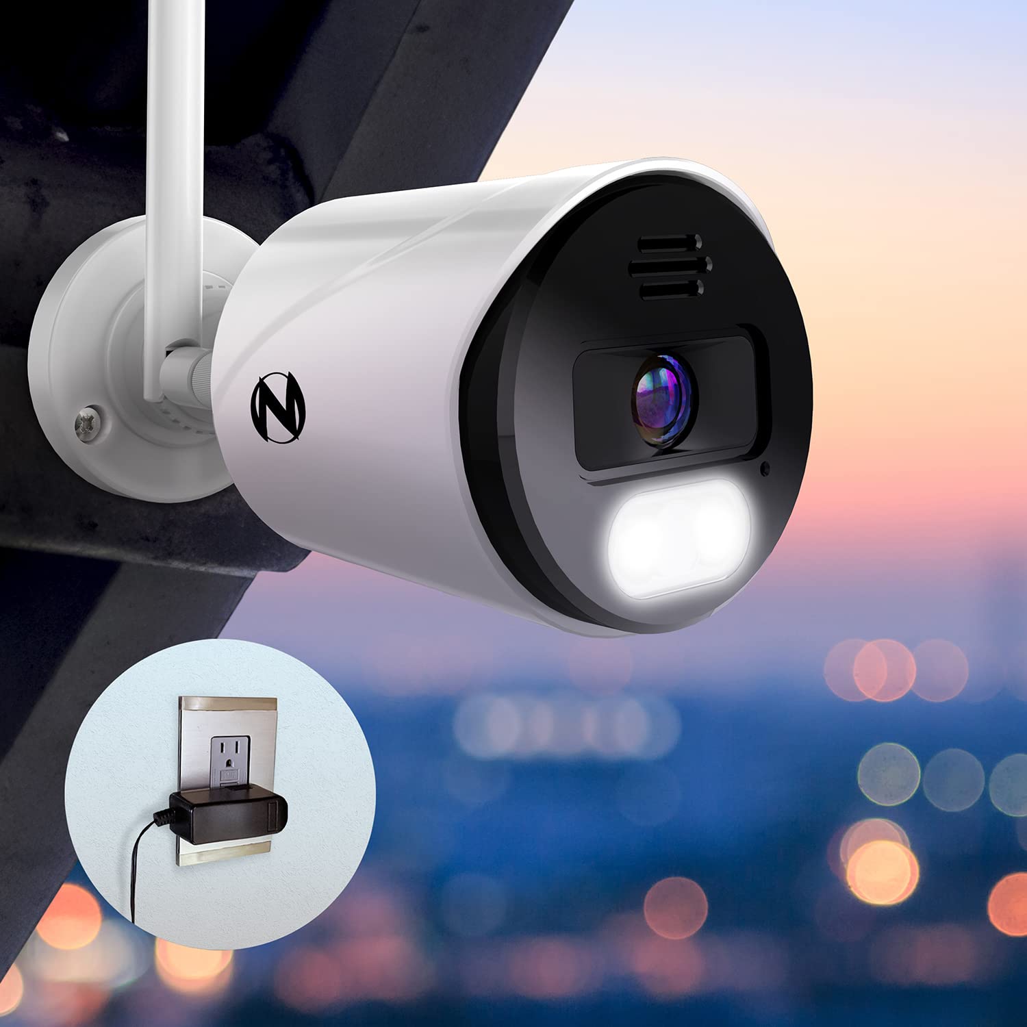 Night Owl Sp, Llc Night Owl Wi Fi Ip 4K Hd Indoor/Outdoor Dual Spotlight Cameras With 2 Way Audio, Preset Voice Alerts And Built In Camera Siren