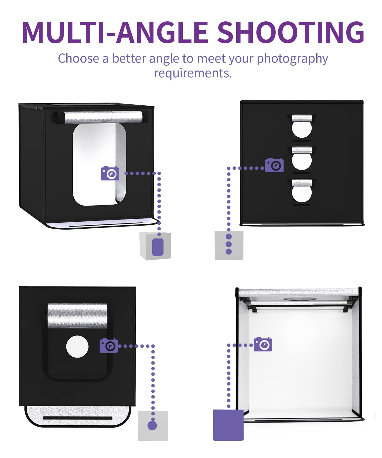 Photo Light Box 8 Pcs Backdrops, Samtian 24''/60Cm Professional Studio Box Folded Shooting Tent 126 Led Lights With Continuous L