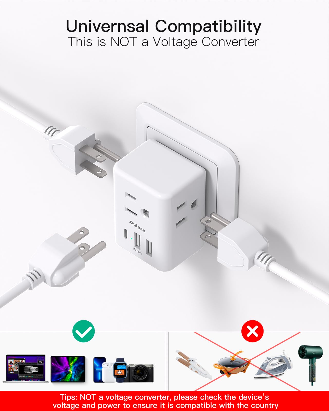 Switzerland Travel Plug Adapter, Swiss Outlet Adapter With 3 Outlets 3 Usb Charging Ports(1 Usb C), Type J Power Adapter, Travel