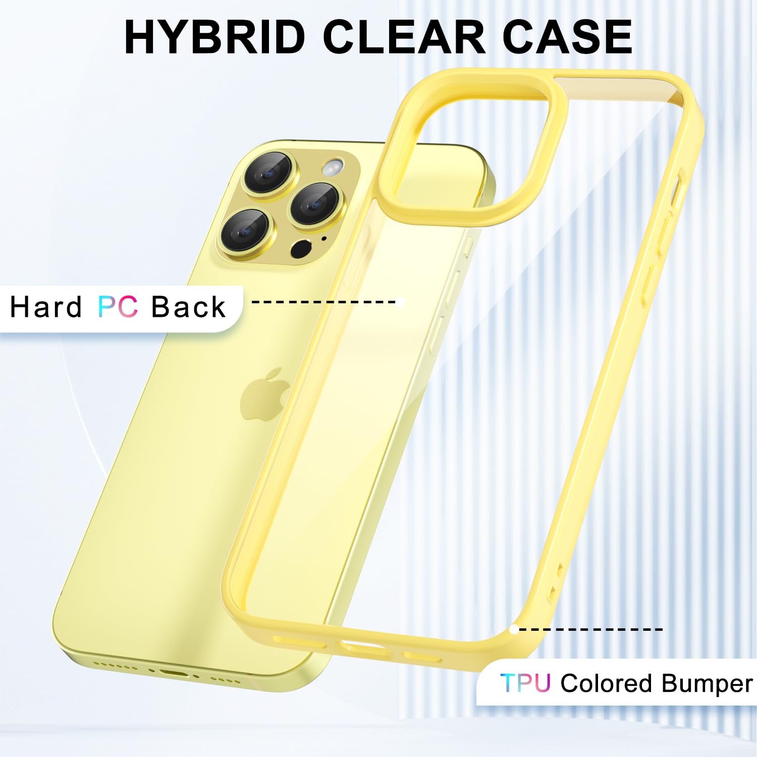 Loeoel For Iphone 14 Pro Max Case Clear, Transparent Hybrid 14 Pro Max Case [Hard Plastic & Soft Silicone Bumper] Acrylic Non Ye