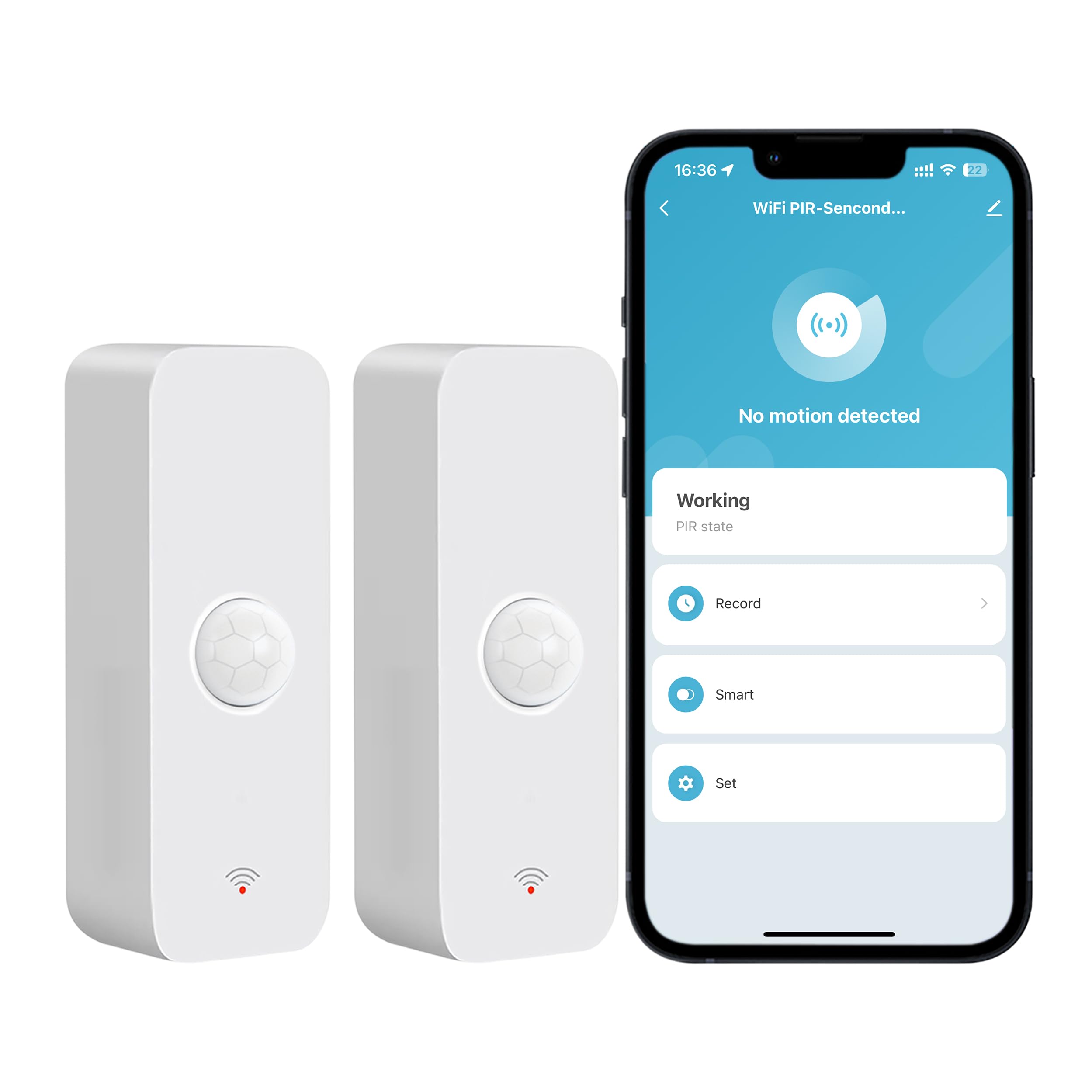 Phovolt Wifi Motion Sensor: Smart Motion Detector With App Alerts, Wireless Contact Sensor For Smart Home Automation, Compatible