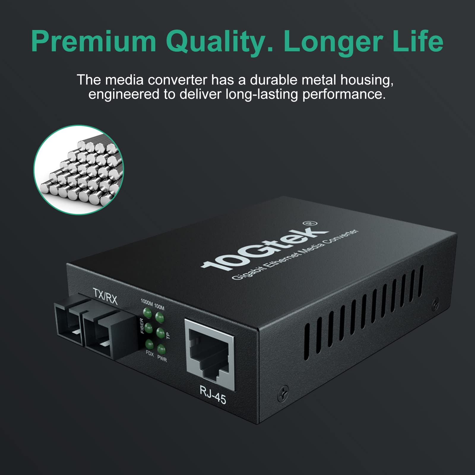 Gigabit Single Mode Sc Fiber To Ethernet Media Converter, Built In 1000Base Lx Sfp Module, 1310Nm, Smf, Duplex, Up To 20 Km, Dua