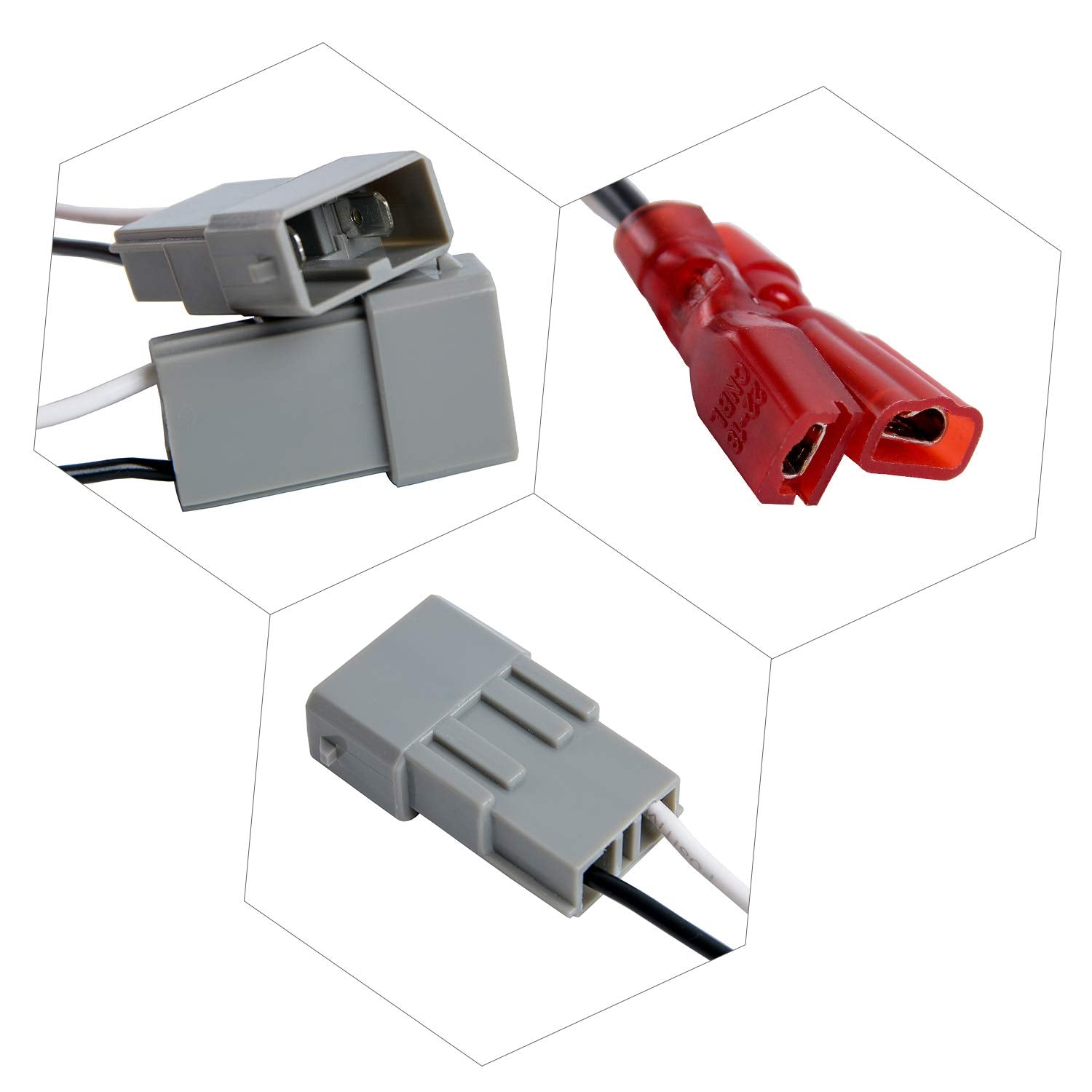 Hstech 72 7800 2 Pairs (4 Pack) Car Speaker Connector Harnesses For With 1990 Up Honda And Acura Vehicles