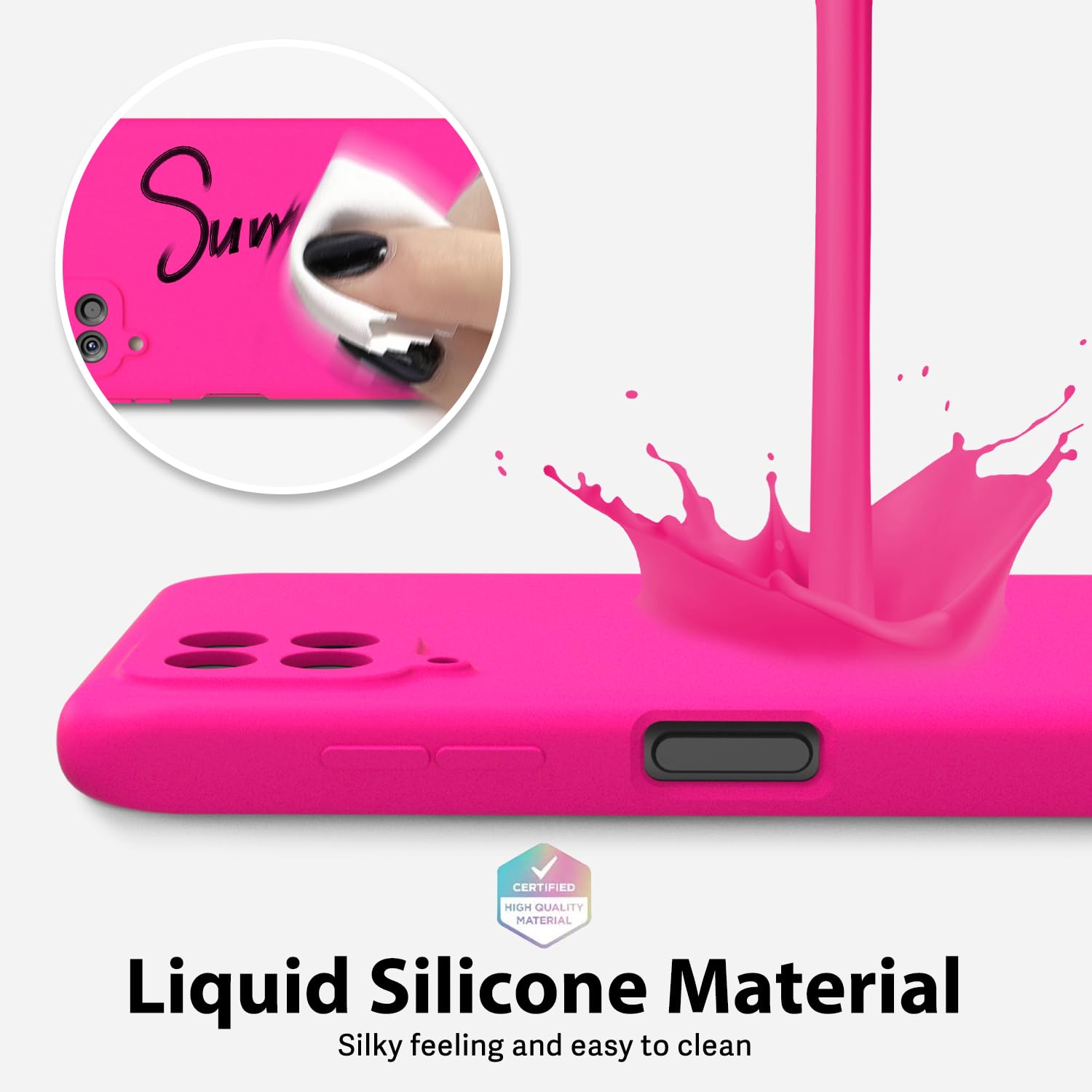 Oakxco For Samsung Galaxy A12 Phone Case Liquid Silicone Grip, Cute Thin Slim Soft Rubber Tpu Plain Smooth Gel Matte Protective