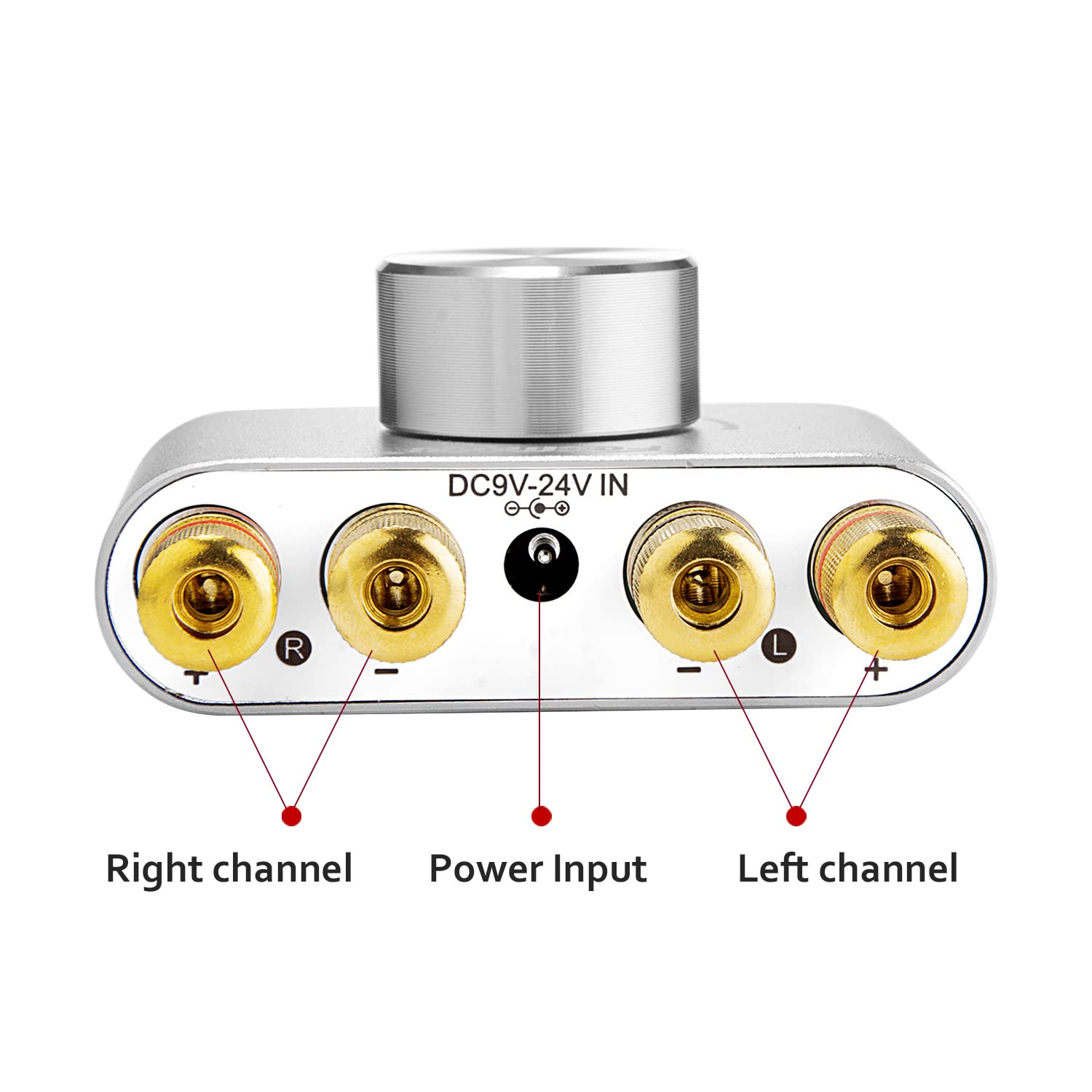 Facmogu F900S 160W Bluetooth 5.0 Mini Amplifier, 80Wx2 2.0Ch Audio Power Amplifier, Hi Fi Stereo Sound Digital Amp Wireless Speaker Amp Receiver W/Aux/Usb/Bt Input & 12V 5A Power Adapter   Silver